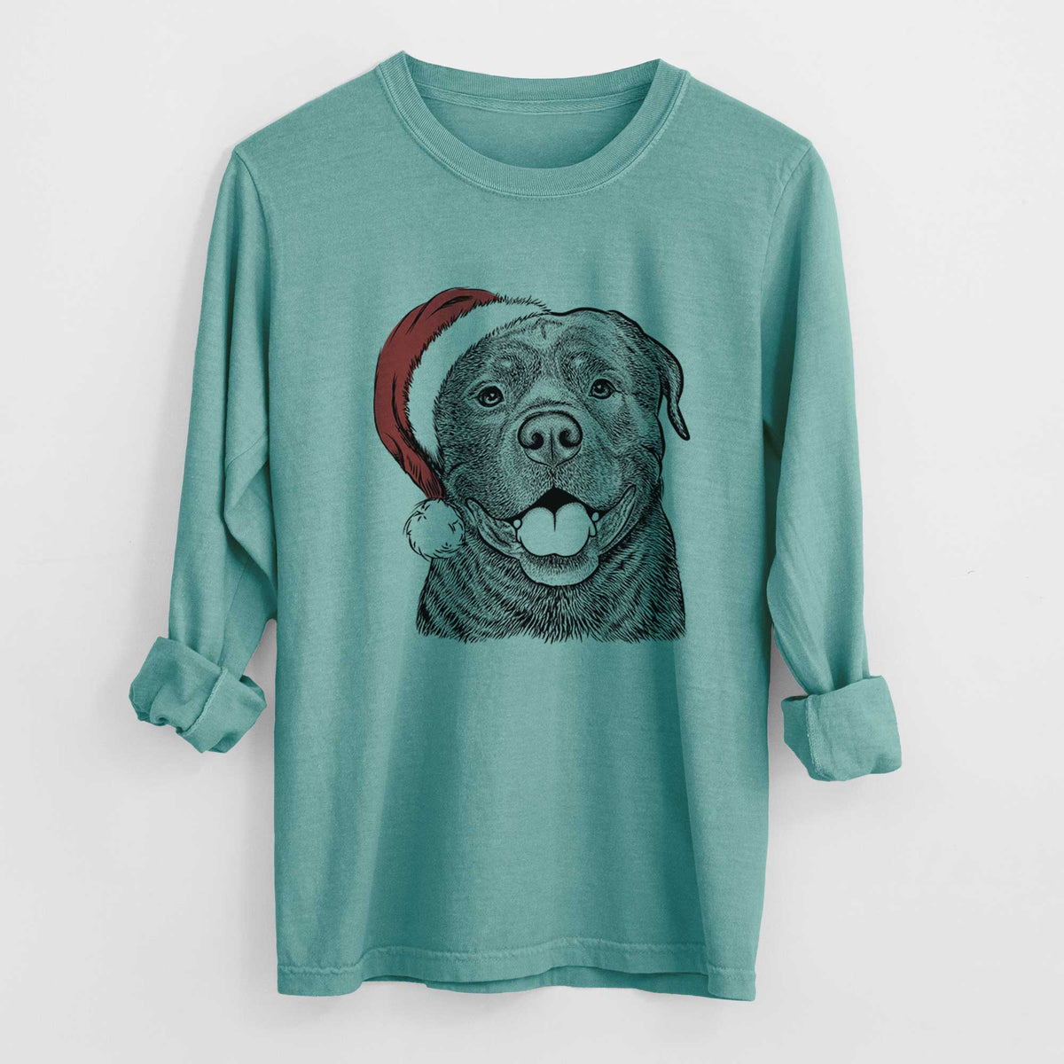 Santa Kojak the Rottweiler - Heavyweight 100% Cotton Long Sleeve