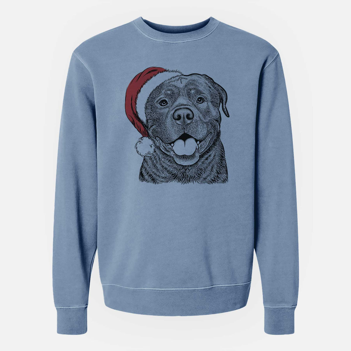 Santa Kojak the Rottweiler - Unisex Pigment Dyed Crew Sweatshirt