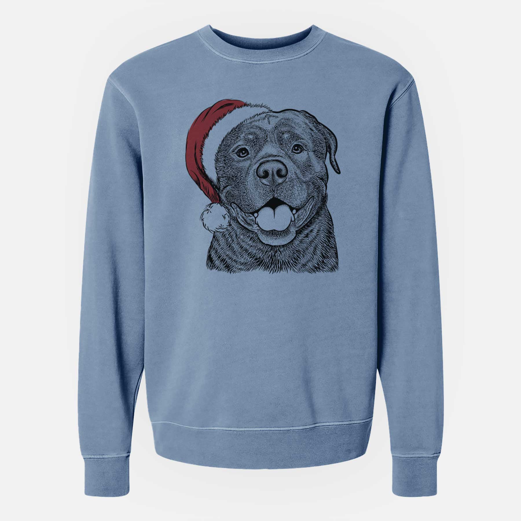 Santa Kojak the Rottweiler - Unisex Pigment Dyed Crew Sweatshirt