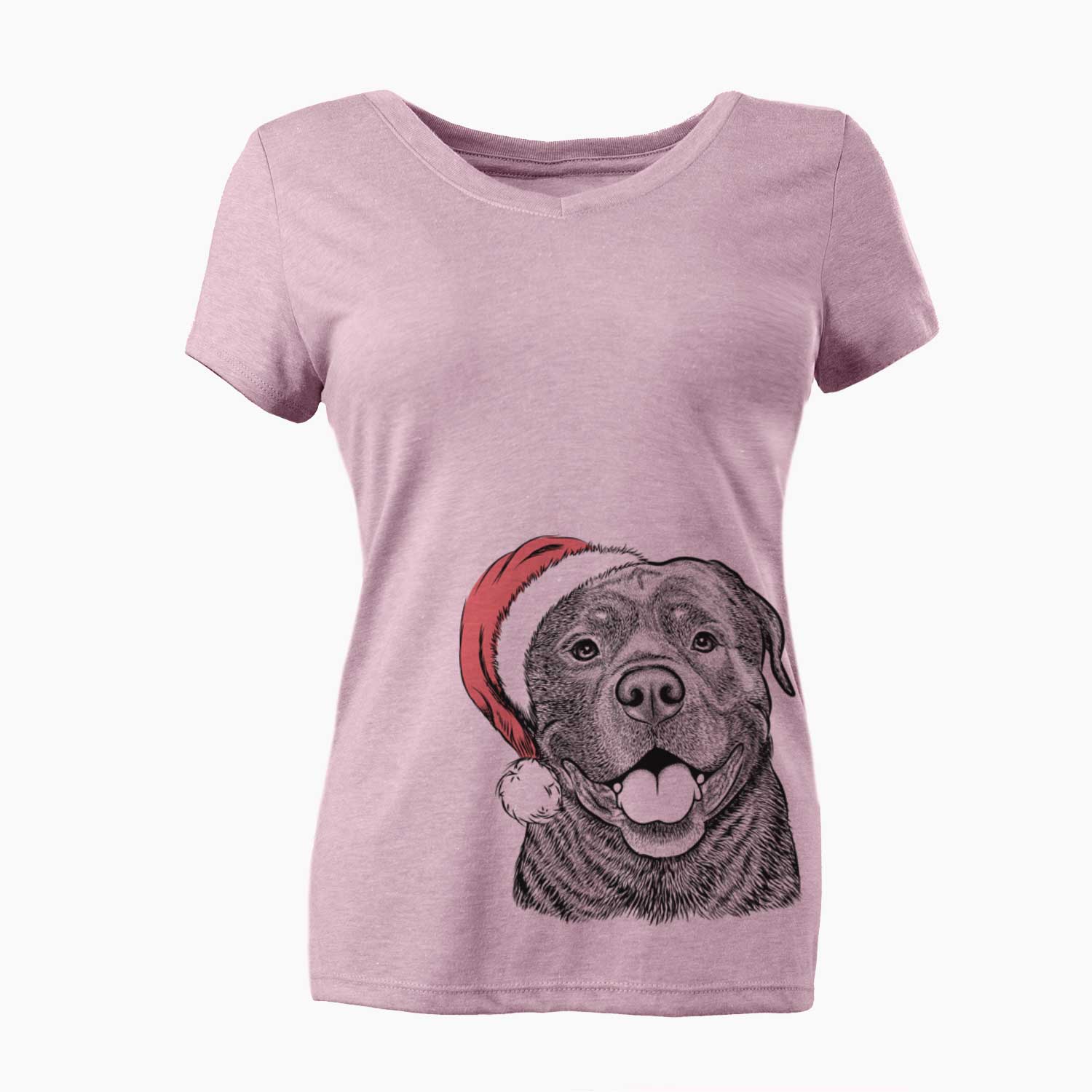 Santa Kojak the Rottweiler - Women's V-neck Shirt