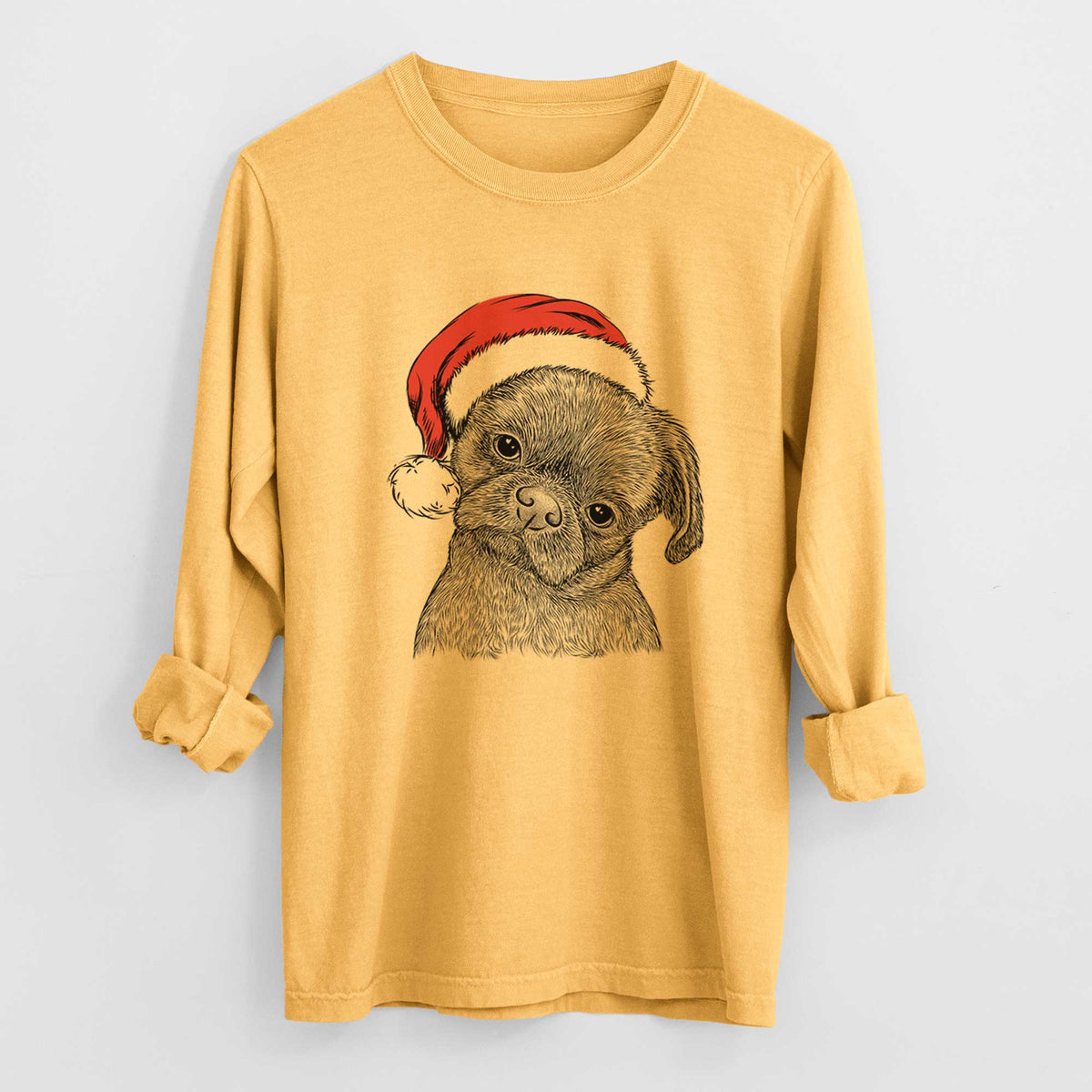 Santa Koko the Shih Tzu - Heavyweight 100% Cotton Long Sleeve