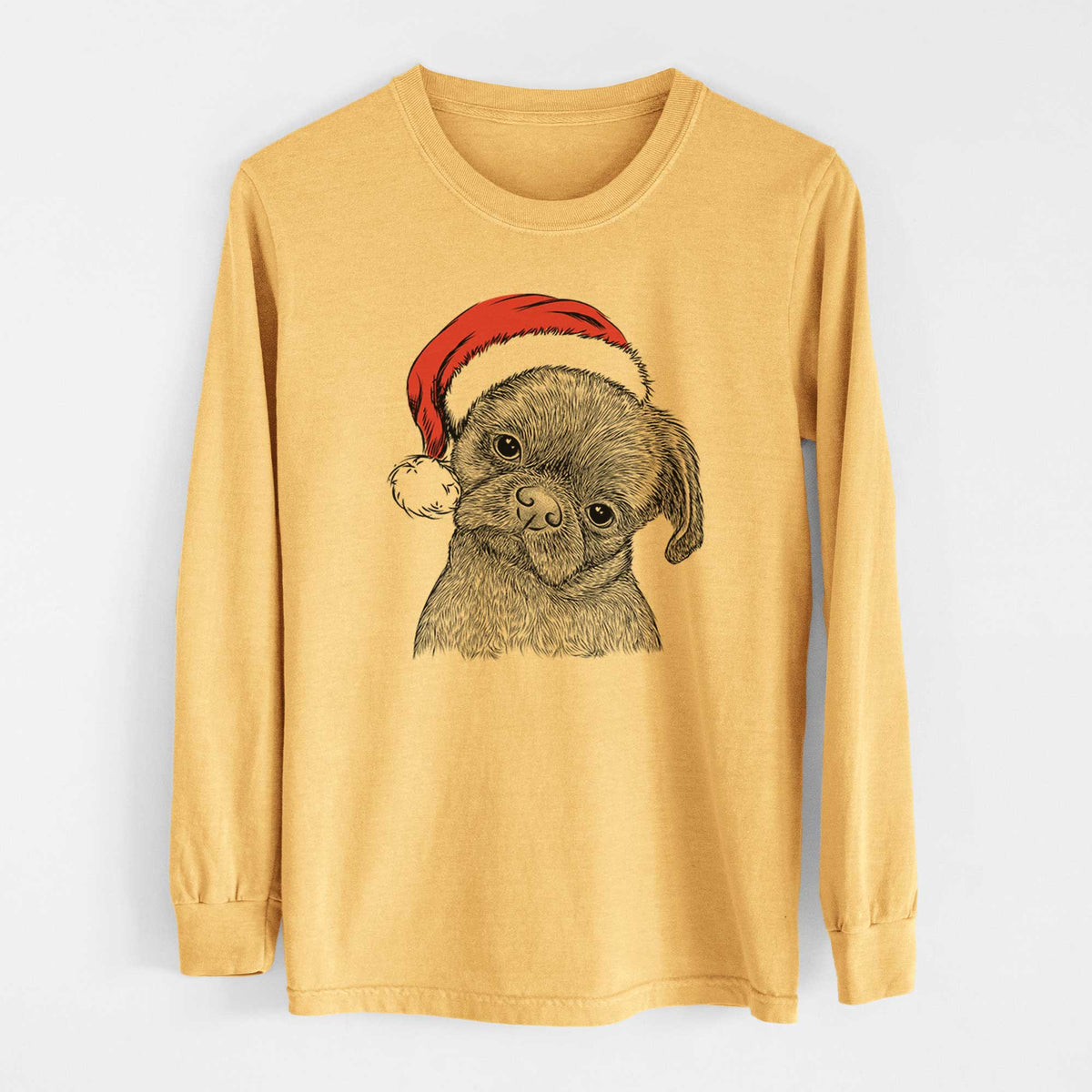 Santa Koko the Shih Tzu - Heavyweight 100% Cotton Long Sleeve