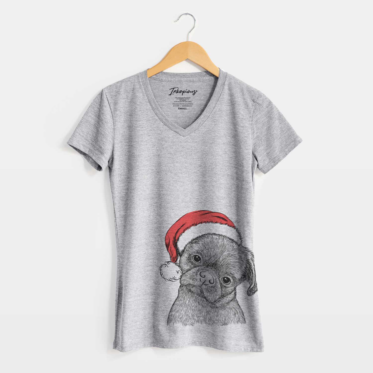 Santa Koko the Shih Tzu - Women's V-neck Shirt