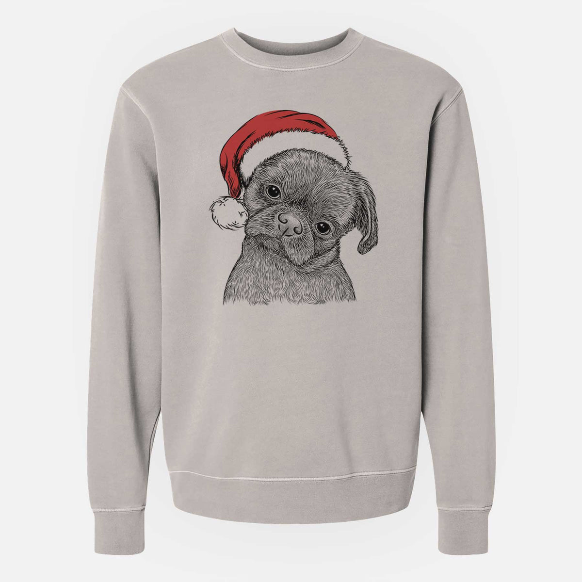 Santa Koko the Shih Tzu - Unisex Pigment Dyed Crew Sweatshirt