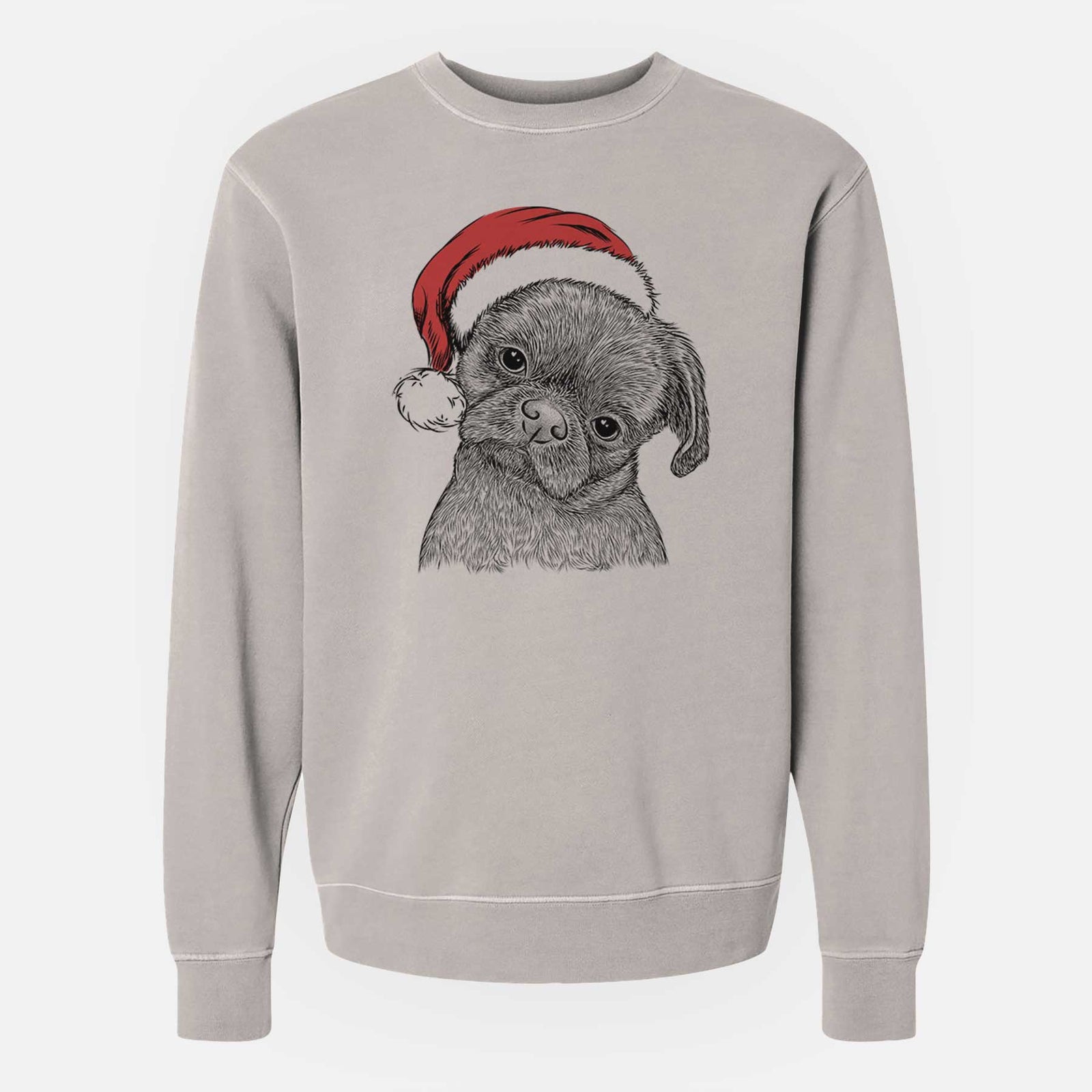 Santa Koko the Shih Tzu - Unisex Pigment Dyed Crew Sweatshirt