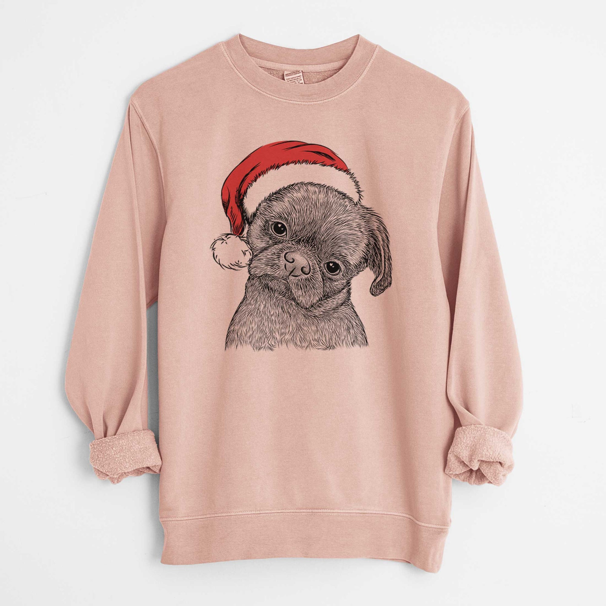 Santa Koko the Shih Tzu - Unisex Pigment Dyed Crew Sweatshirt