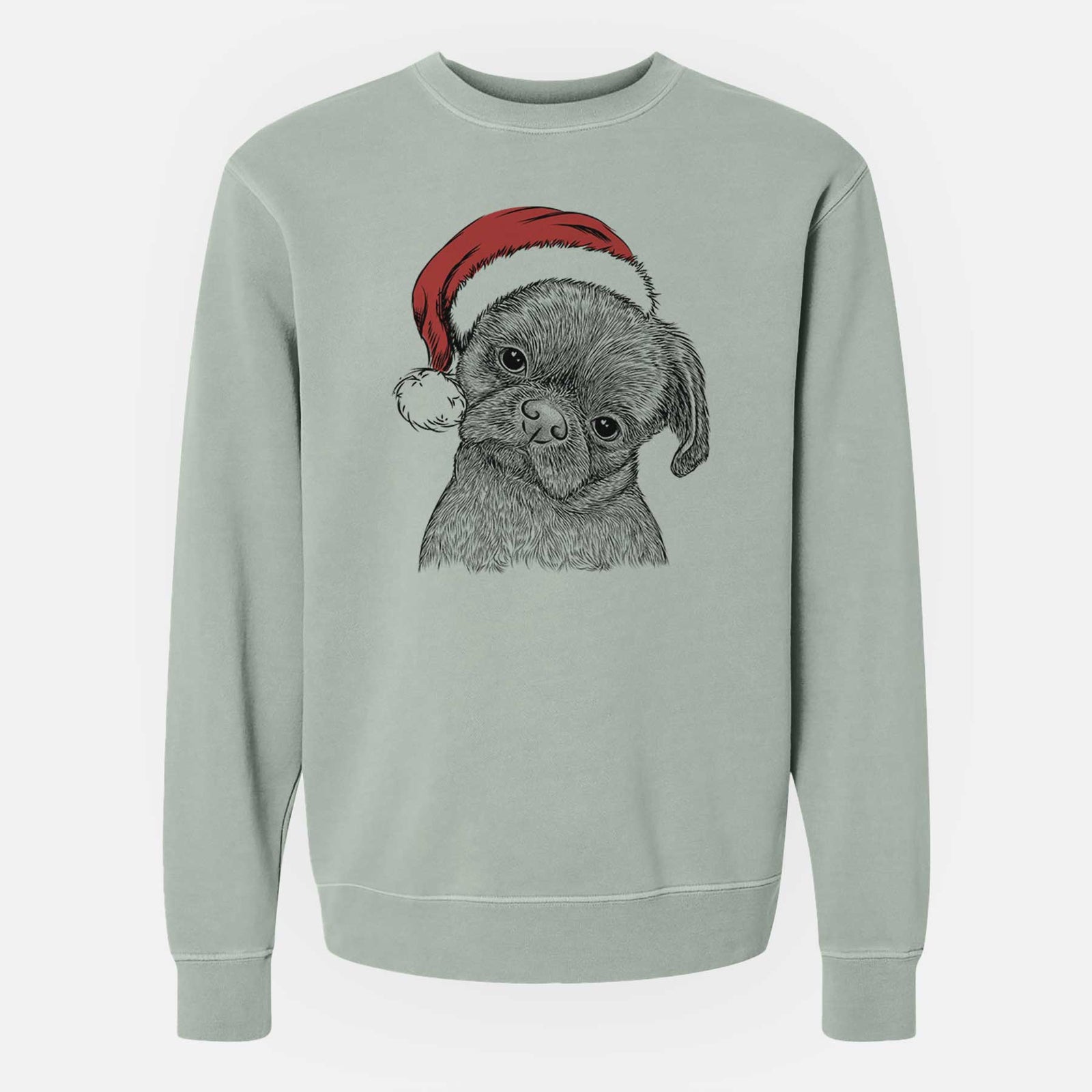 Santa Koko the Shih Tzu - Unisex Pigment Dyed Crew Sweatshirt