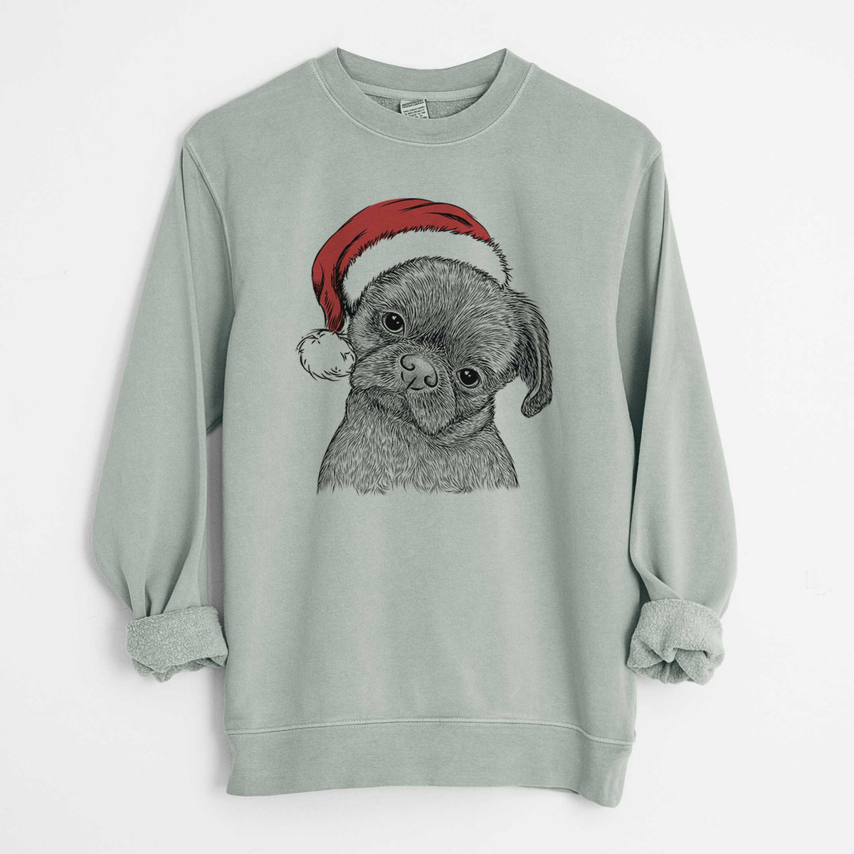 Santa Koko the Shih Tzu - Unisex Pigment Dyed Crew Sweatshirt