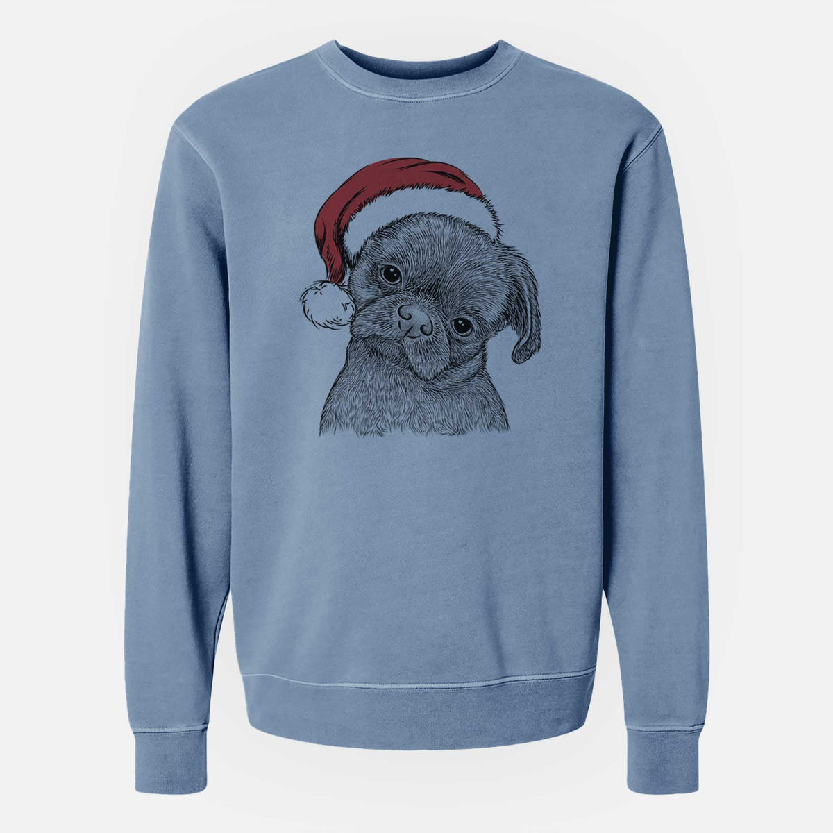 Santa Koko the Shih Tzu - Unisex Pigment Dyed Crew Sweatshirt