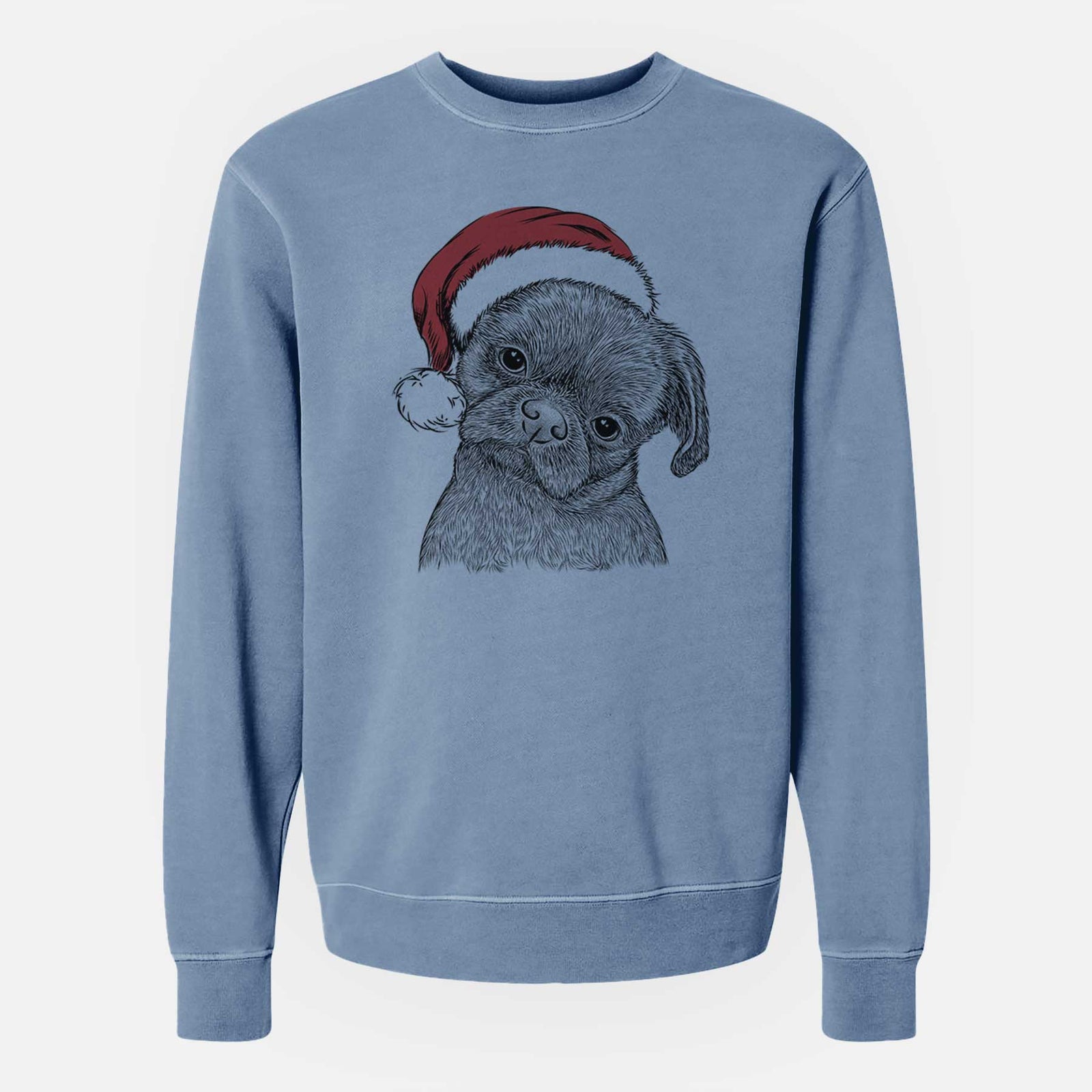 Santa Koko the Shih Tzu - Unisex Pigment Dyed Crew Sweatshirt