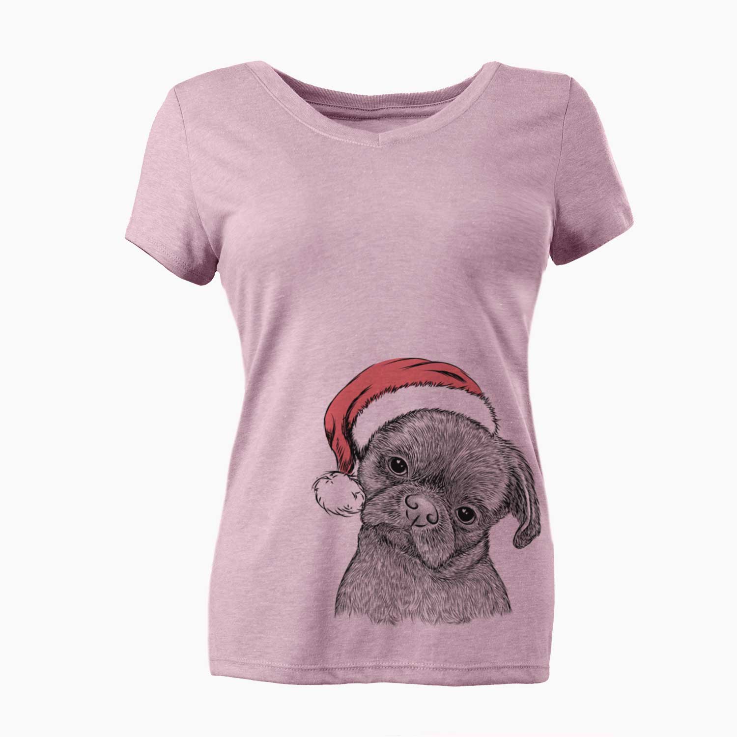 Santa Koko the Shih Tzu - Women's V-neck Shirt