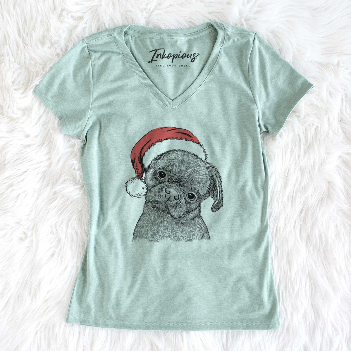 Santa Koko the Shih Tzu - Women's V-neck Shirt