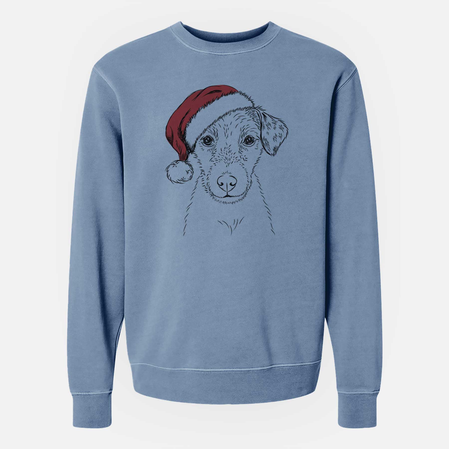 Santa Kozmo the Jack Russell Terrier - Unisex Pigment Dyed Crew Sweatshirt