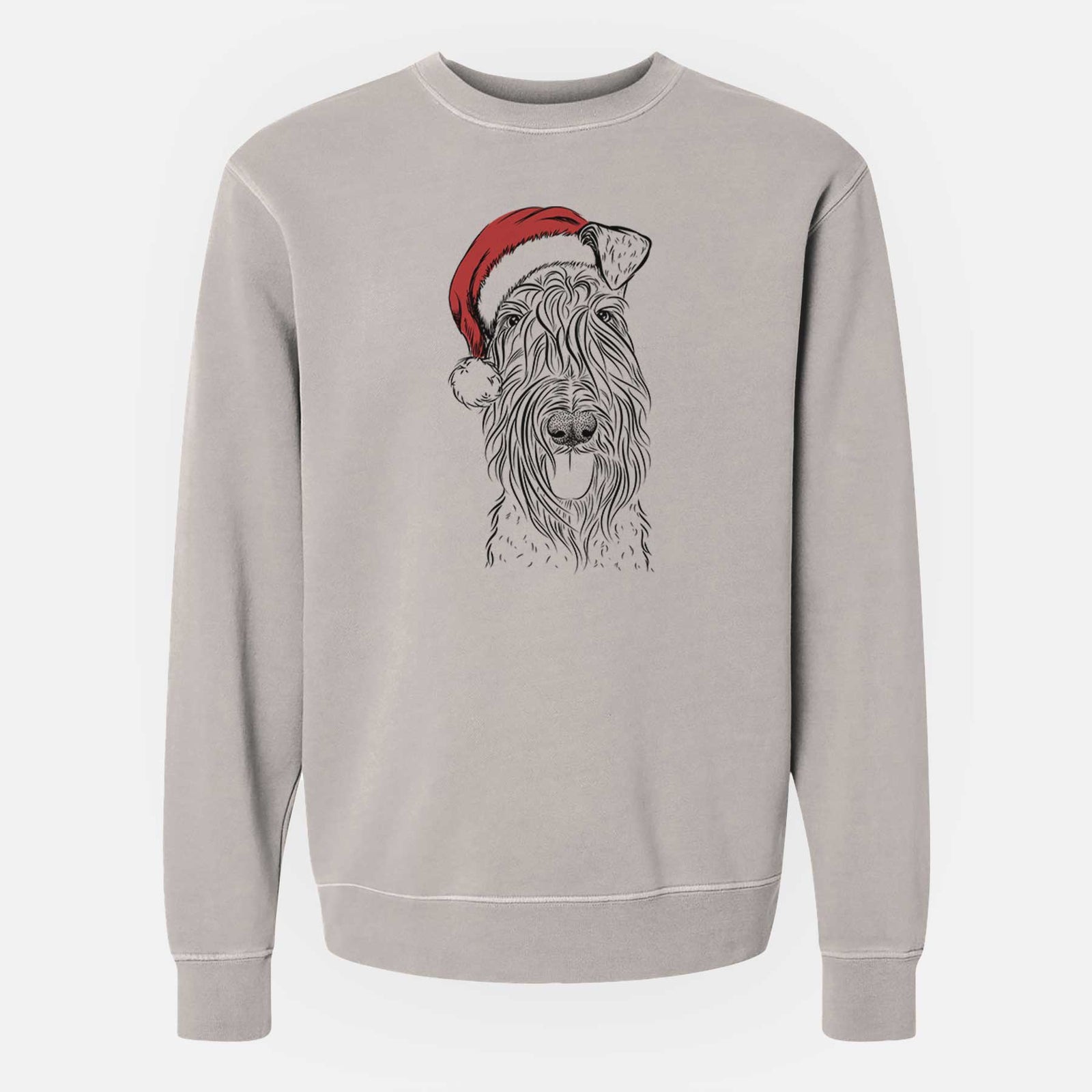 Santa Kricket the Kerry Blue Terrier - Unisex Pigment Dyed Crew Sweatshirt