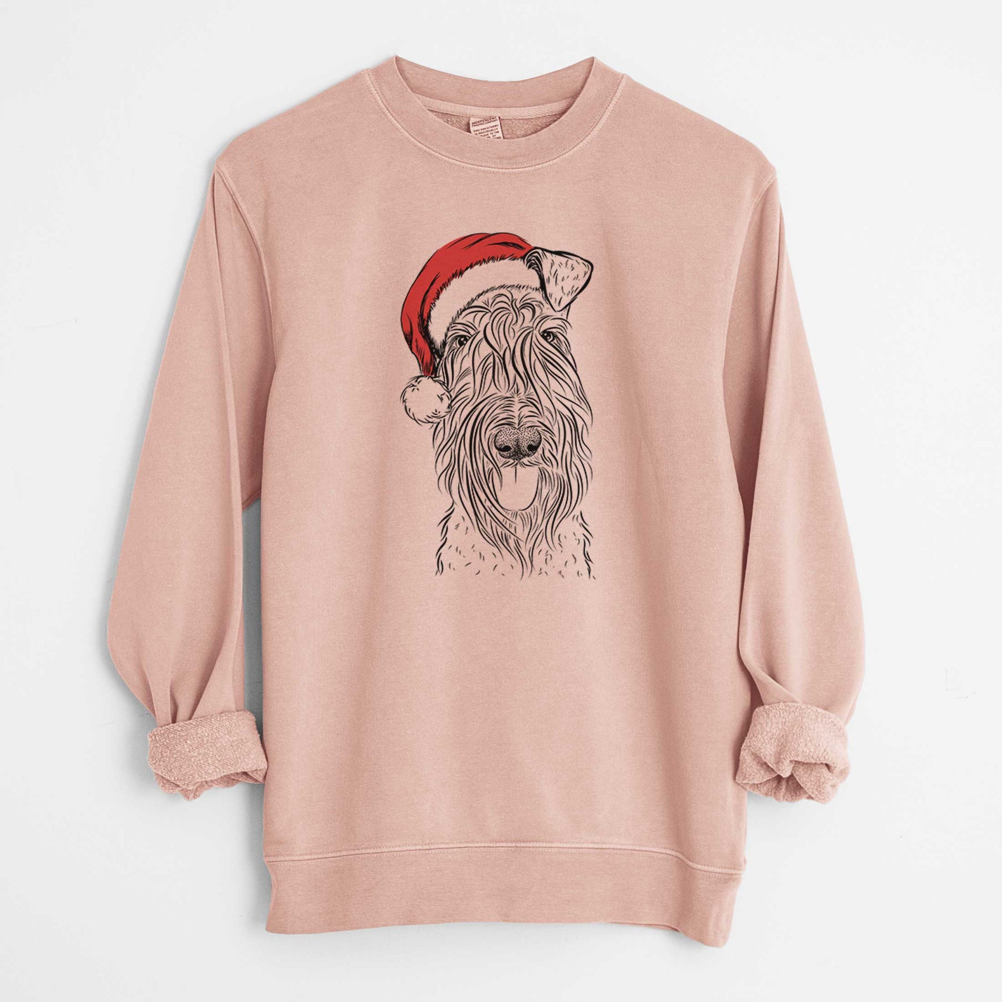 Santa Kricket the Kerry Blue Terrier - Unisex Pigment Dyed Crew Sweatshirt