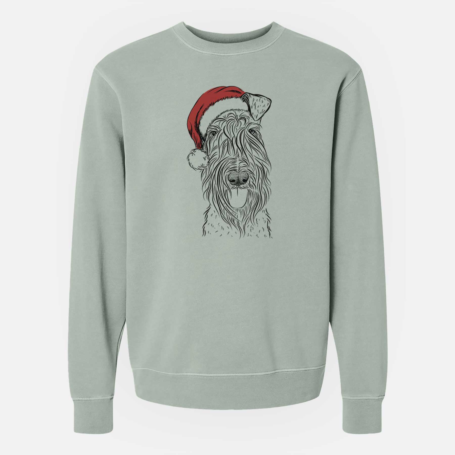 Santa Kricket the Kerry Blue Terrier - Unisex Pigment Dyed Crew Sweatshirt