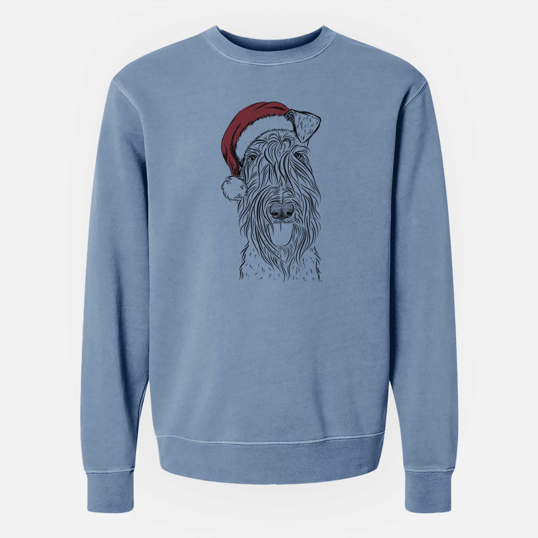 Santa Kricket the Kerry Blue Terrier - Unisex Pigment Dyed Crew Sweatshirt