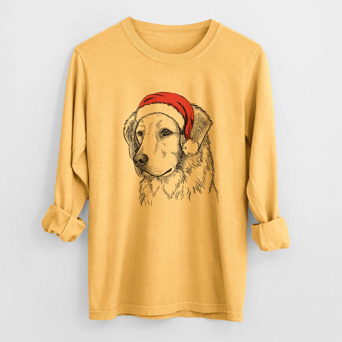 Santa Kula the Golden Retriever - Heavyweight 100% Cotton Long Sleeve