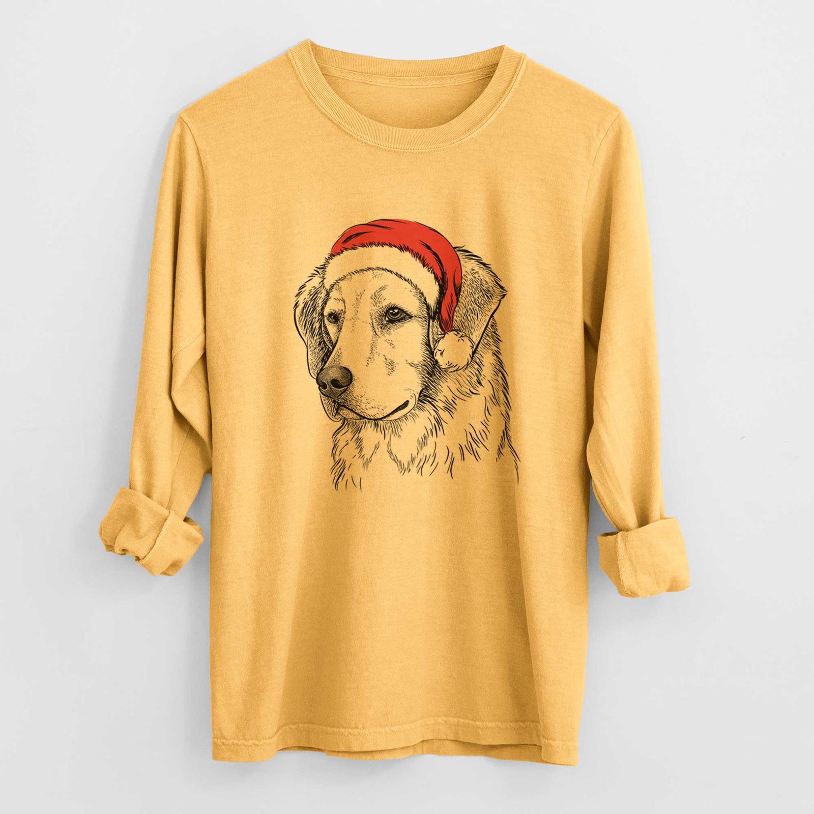Santa Kula the Golden Retriever - Heavyweight 100% Cotton Long Sleeve