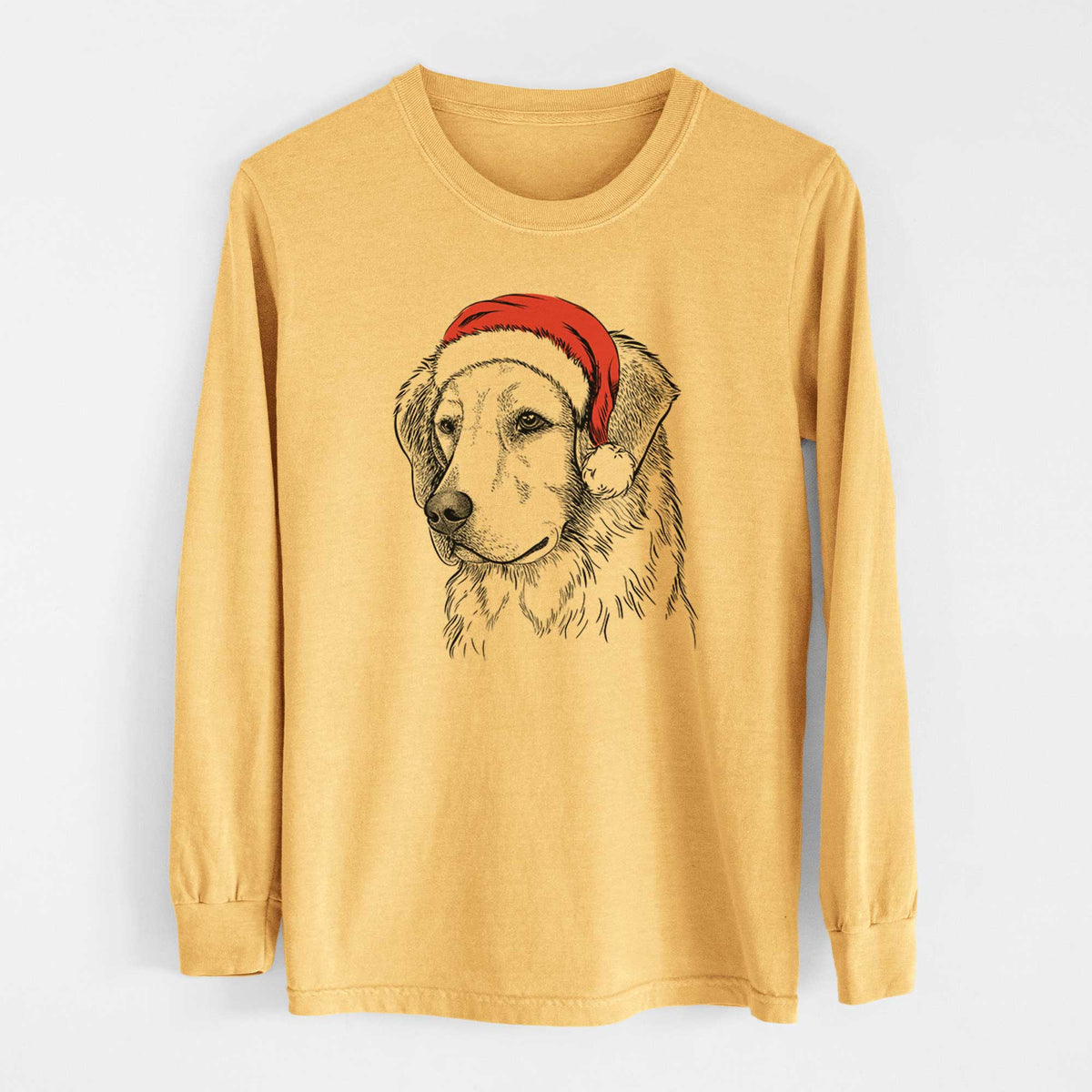 Santa Kula the Golden Retriever - Heavyweight 100% Cotton Long Sleeve