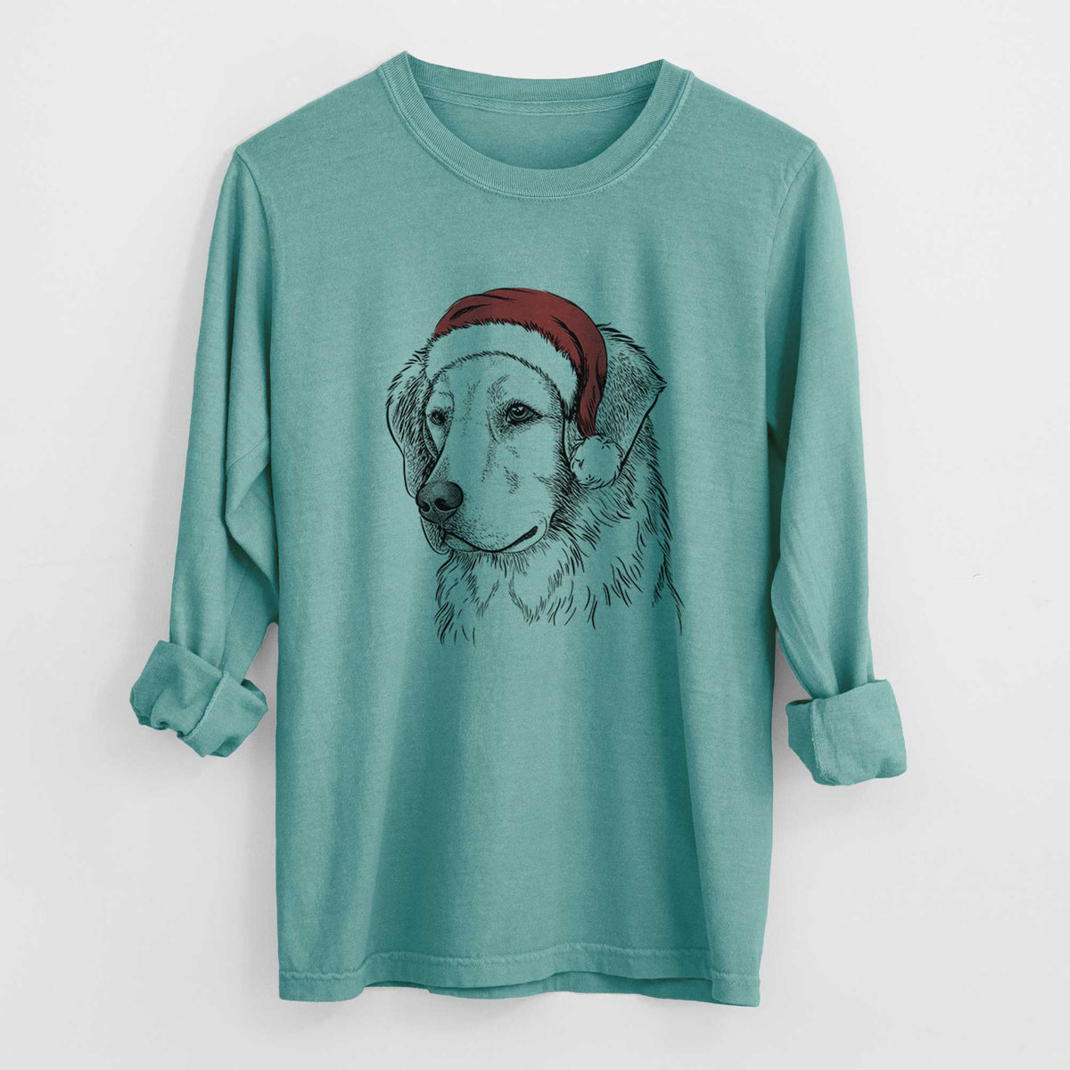 Santa Kula the Golden Retriever - Heavyweight 100% Cotton Long Sleeve