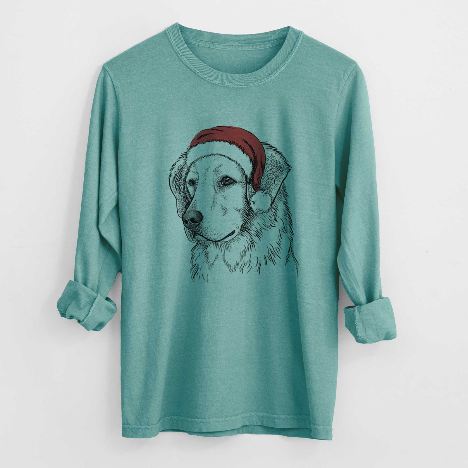 Santa Kula the Golden Retriever - Heavyweight 100% Cotton Long Sleeve