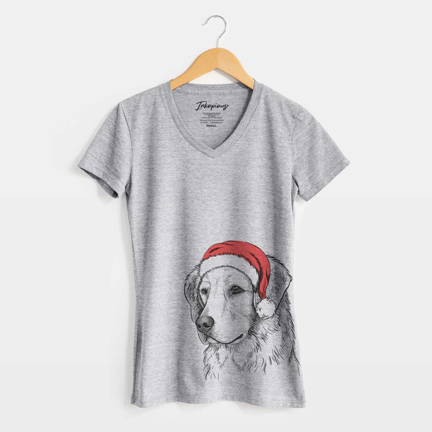 Santa Kula the Golden Retriever - Women's V-neck Shirt