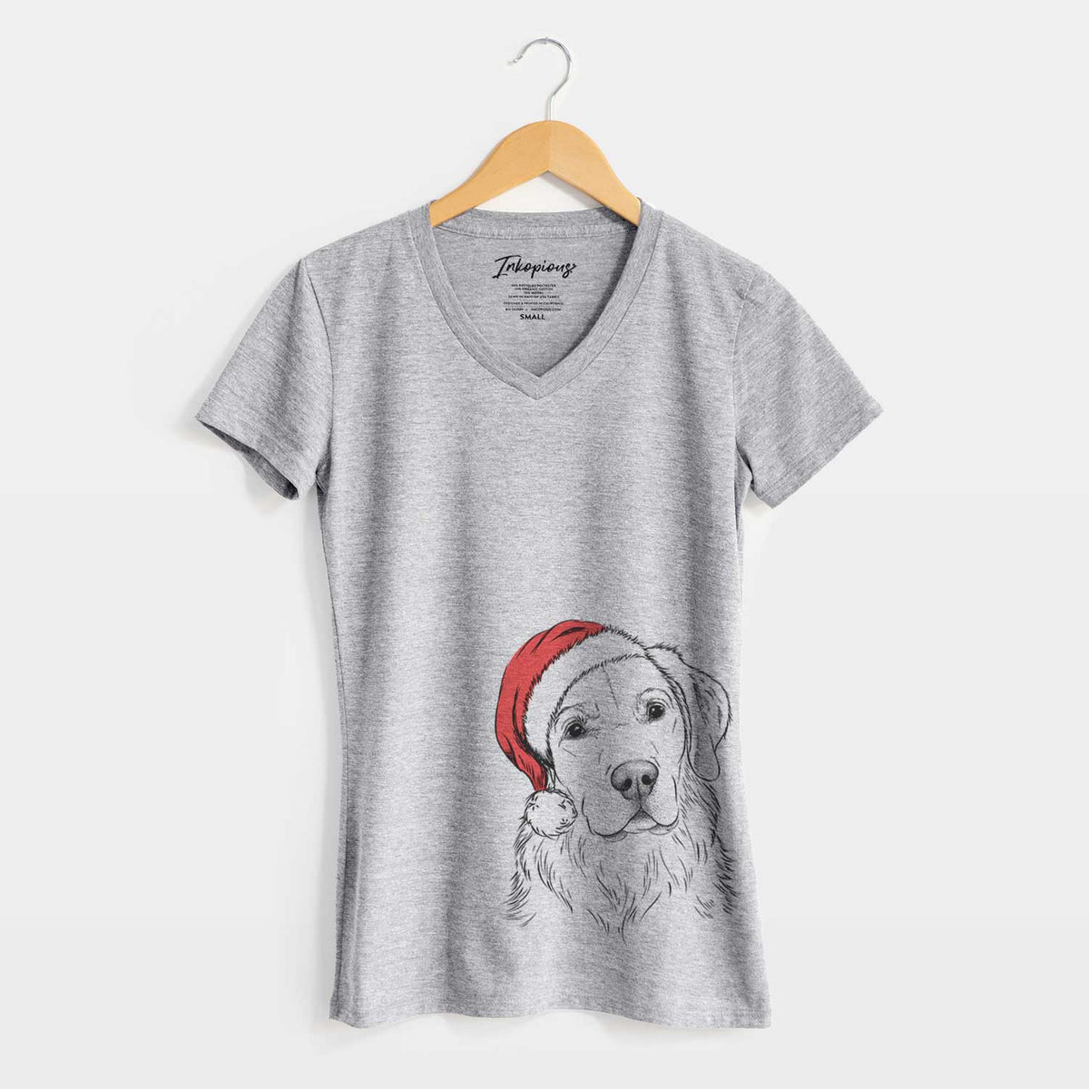 Santa Kula the Golden Retriever - Women's V-neck Shirt