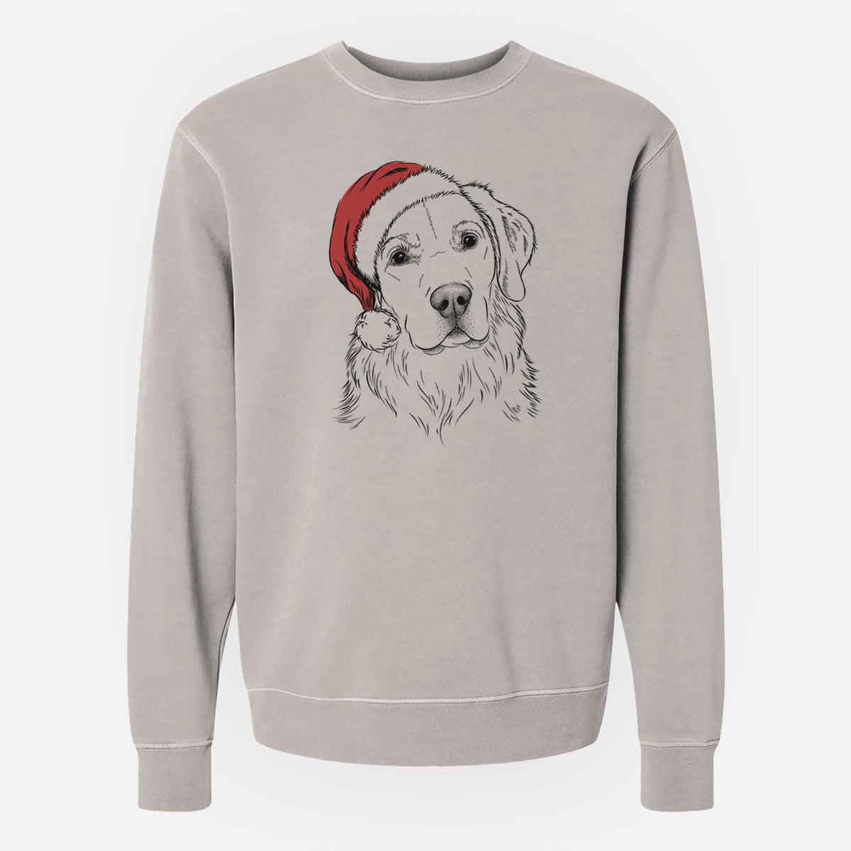 Santa Kula the Golden Retriever - Unisex Pigment Dyed Crew Sweatshirt