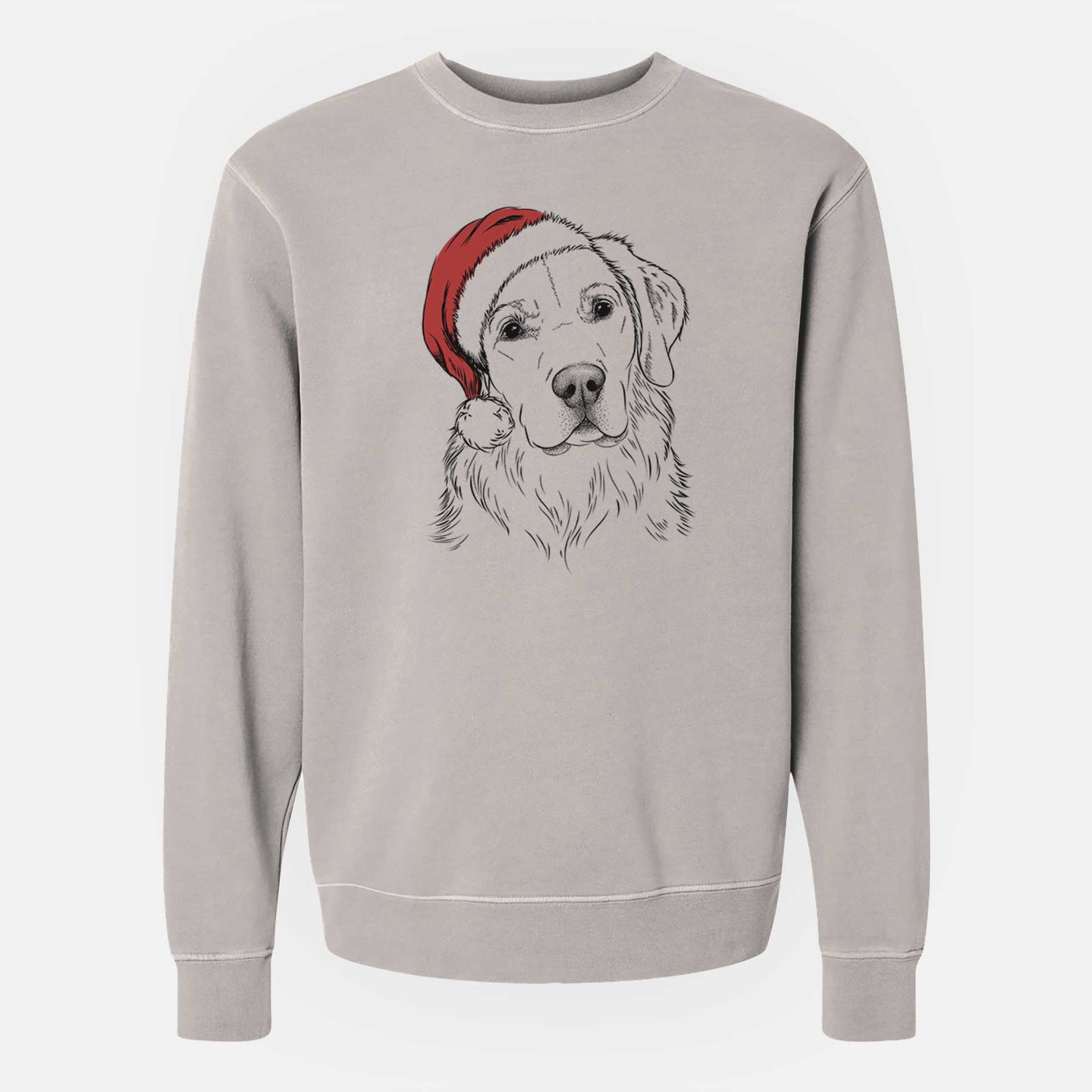 Santa Kula the Golden Retriever - Unisex Pigment Dyed Crew Sweatshirt