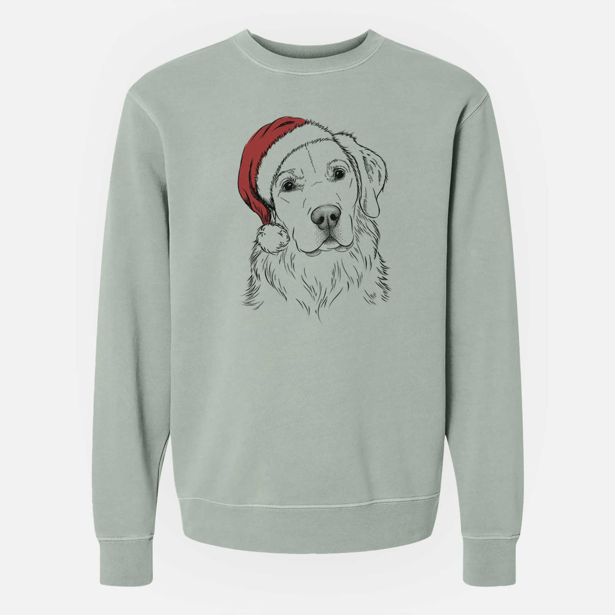 Santa Kula the Golden Retriever - Unisex Pigment Dyed Crew Sweatshirt
