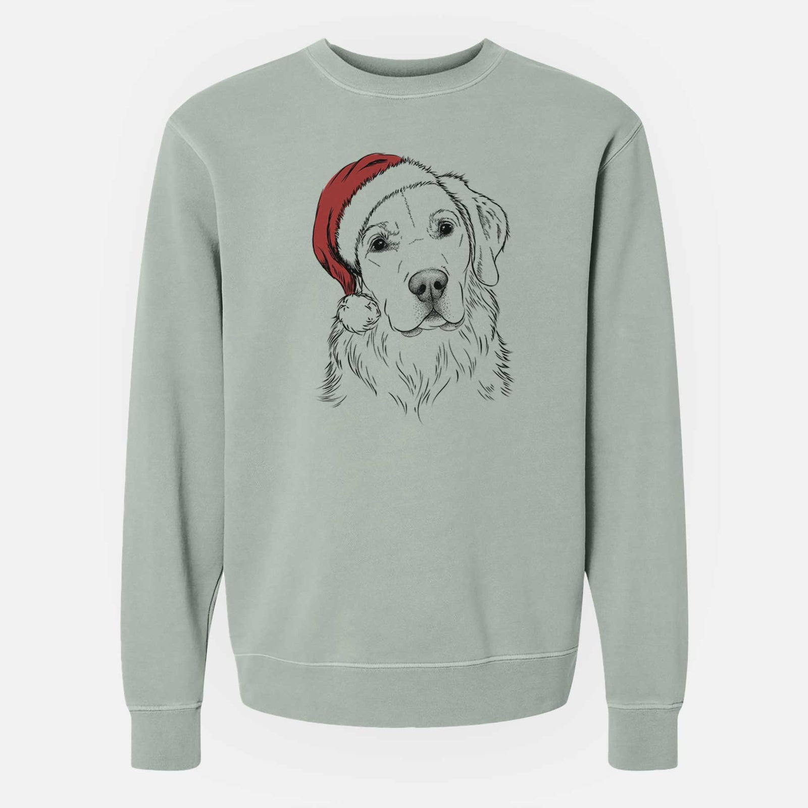 Santa Kula the Golden Retriever - Unisex Pigment Dyed Crew Sweatshirt