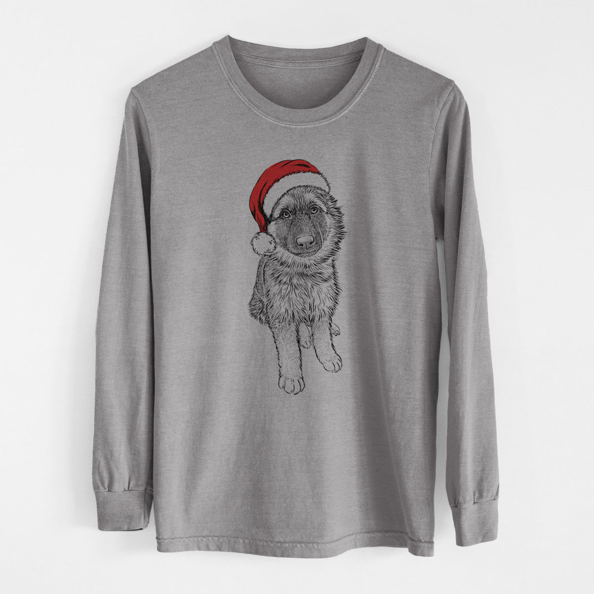 Santa Kuyo the German Shepherd - Heavyweight 100% Cotton Long Sleeve