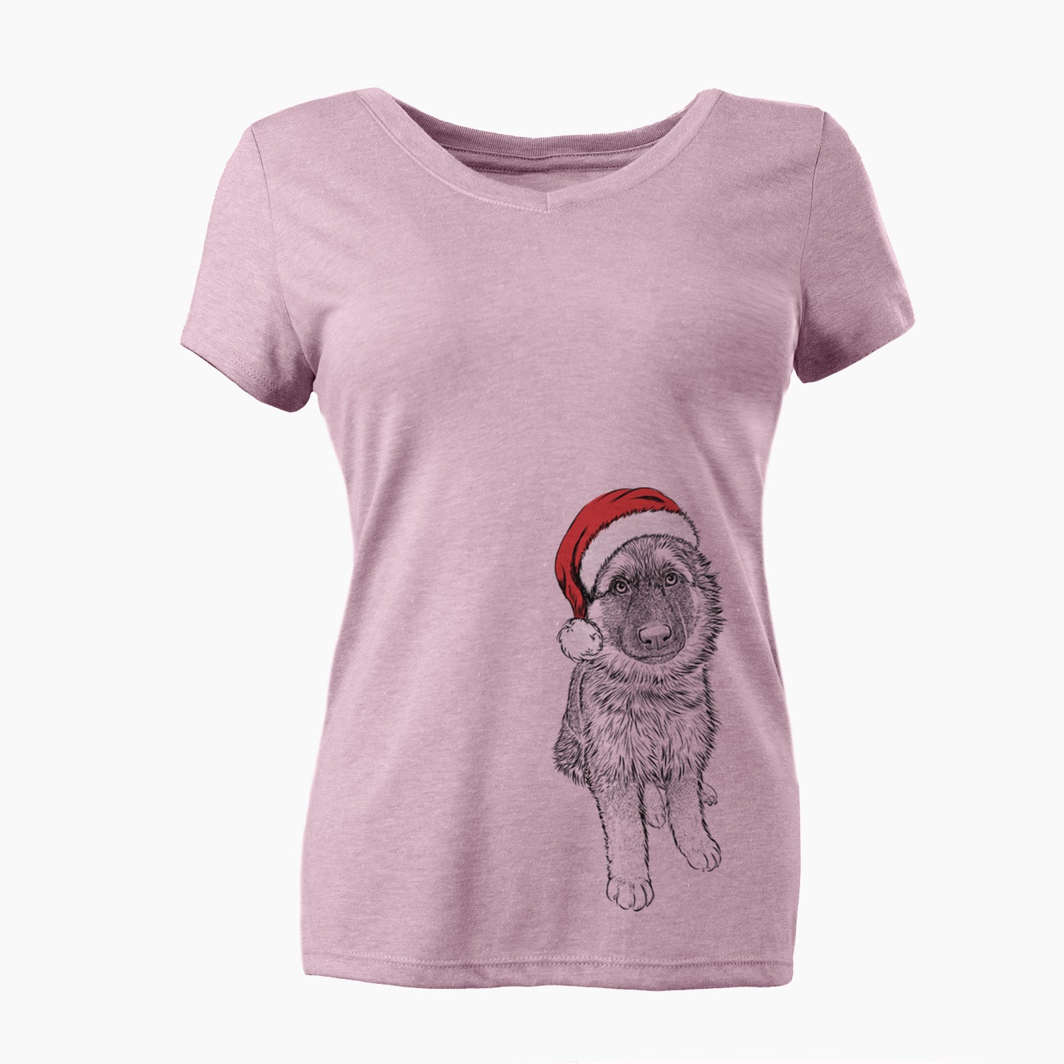 Santa Kuyo the German Shepherd - Women's Perfect V-neck Shirt