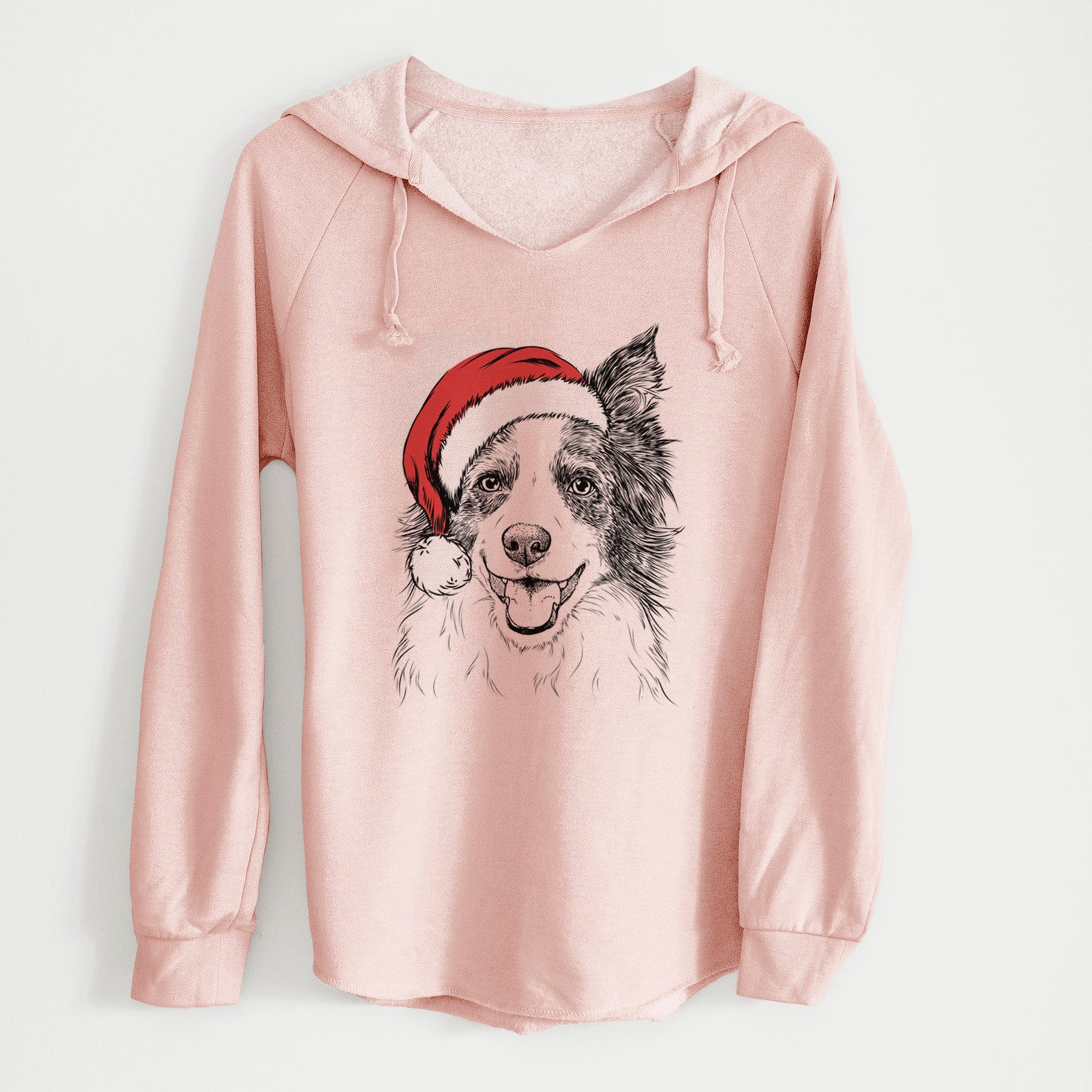 Santa Kylee the Border Collie - Cali Wave Hooded Sweatshirt