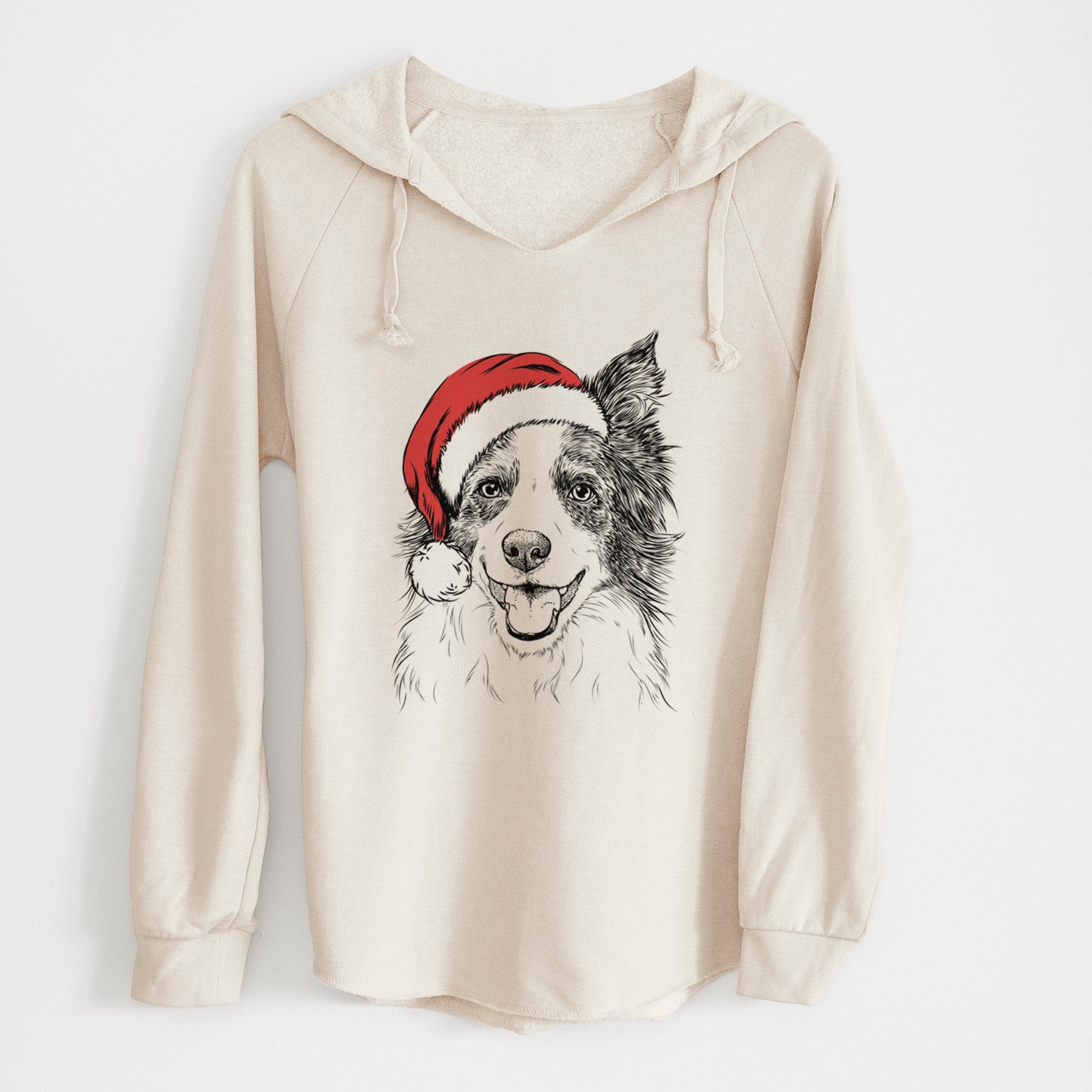 Santa Kylee the Border Collie - Cali Wave Hooded Sweatshirt