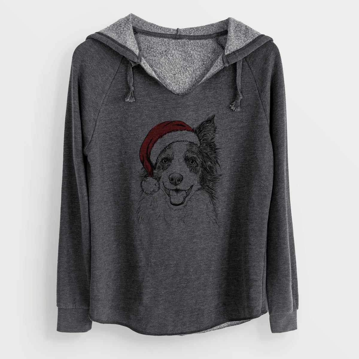 Santa Kylee the Border Collie - Cali Wave Hooded Sweatshirt