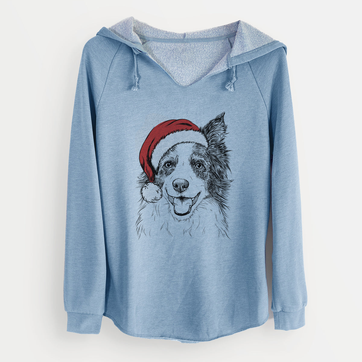 Santa Kylee the Border Collie - Cali Wave Hooded Sweatshirt