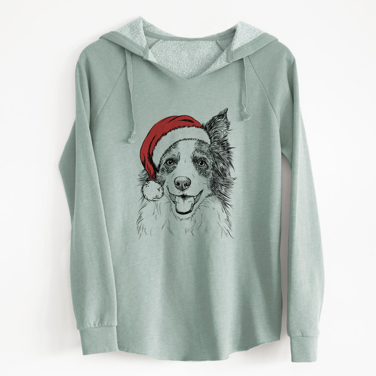 Santa Kylee the Border Collie - Cali Wave Hooded Sweatshirt