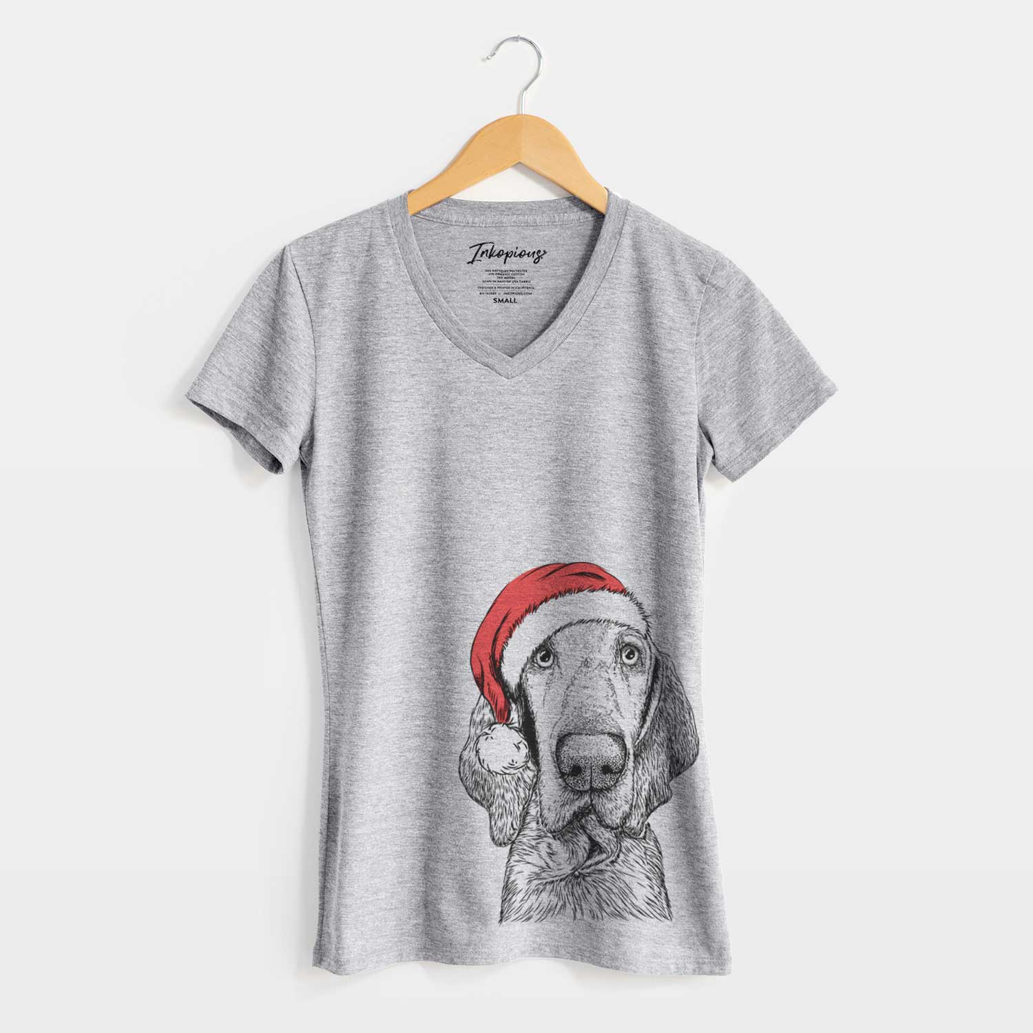 Santa Kylie the Bracco Italiano - Women's V-neck Shirt