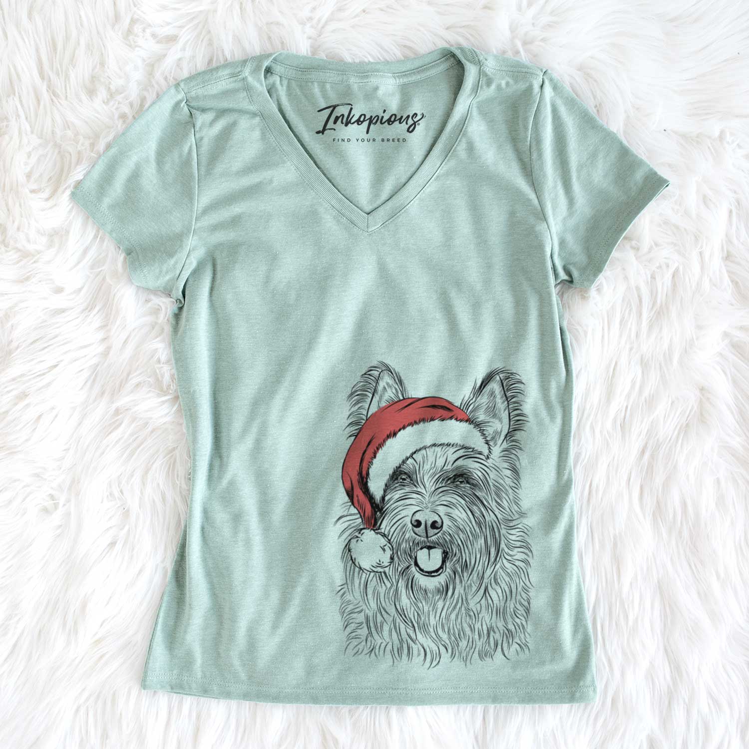 Santa Kyros the Berger Picard - Women's V-neck Shirt