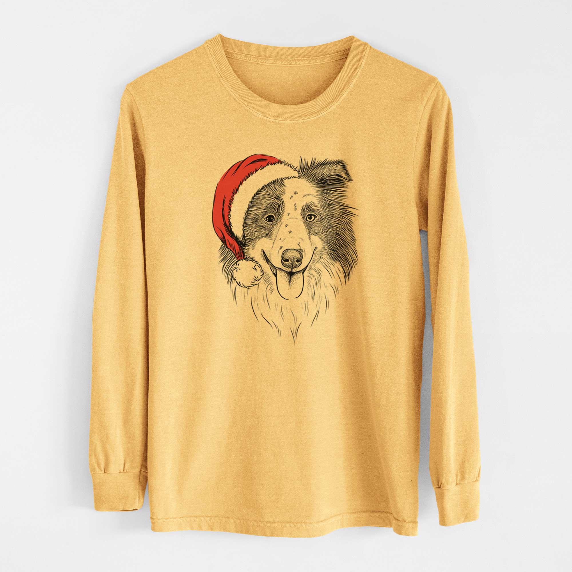 Santa Lady Bug the Border Collie - Heavyweight 100% Cotton Long Sleeve