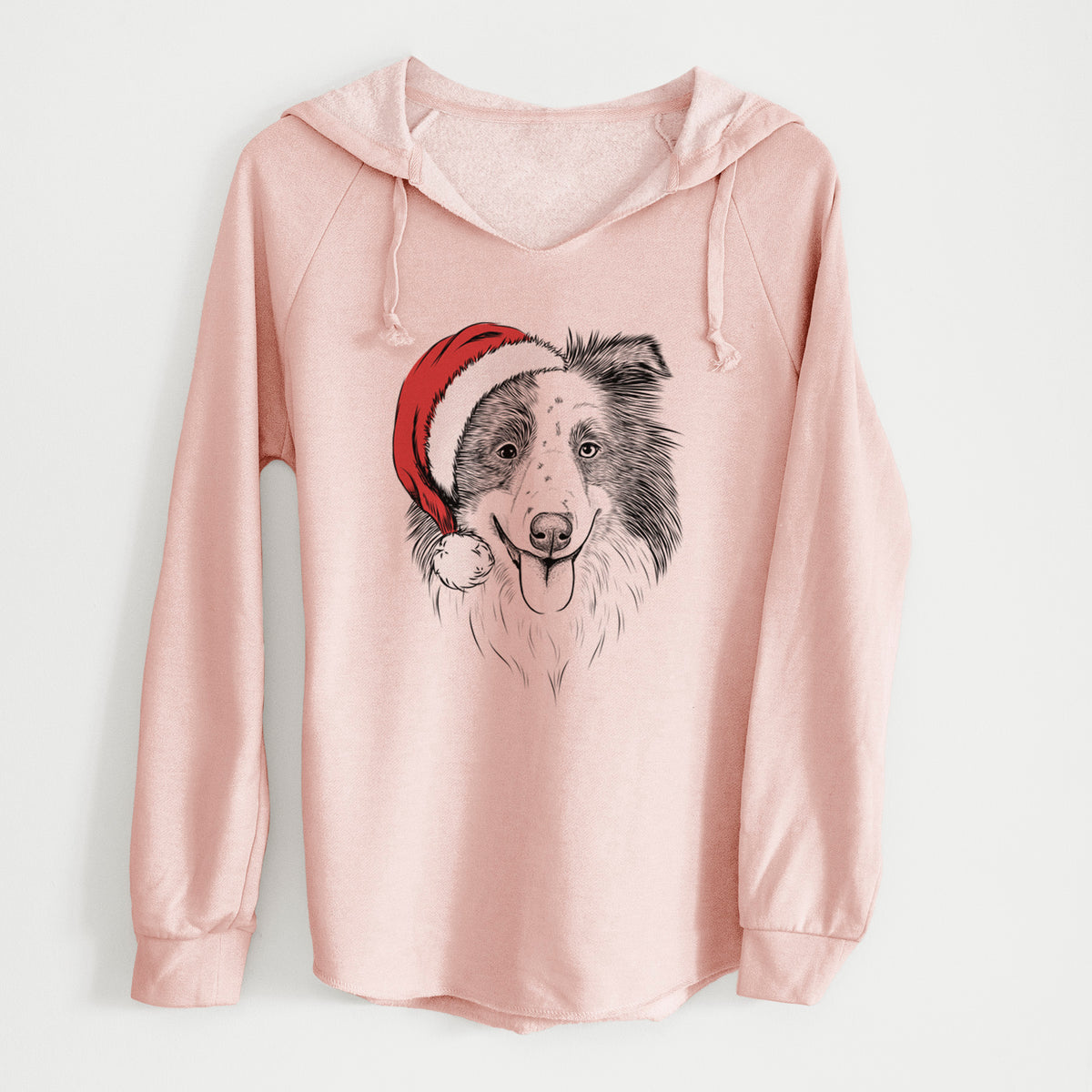 Santa Lady Bug the Border Collie - Cali Wave Hooded Sweatshirt