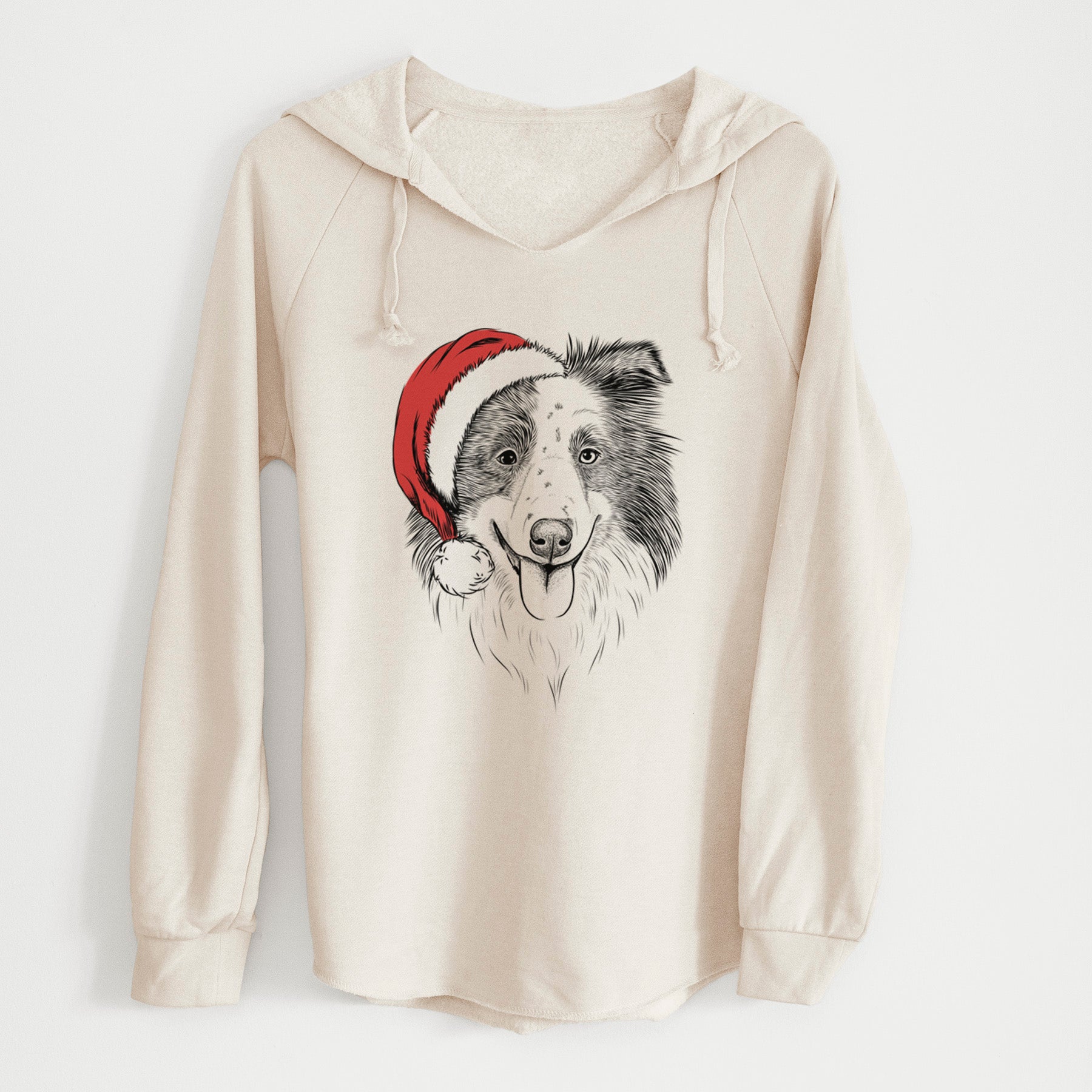 Santa Lady Bug the Border Collie - Cali Wave Hooded Sweatshirt