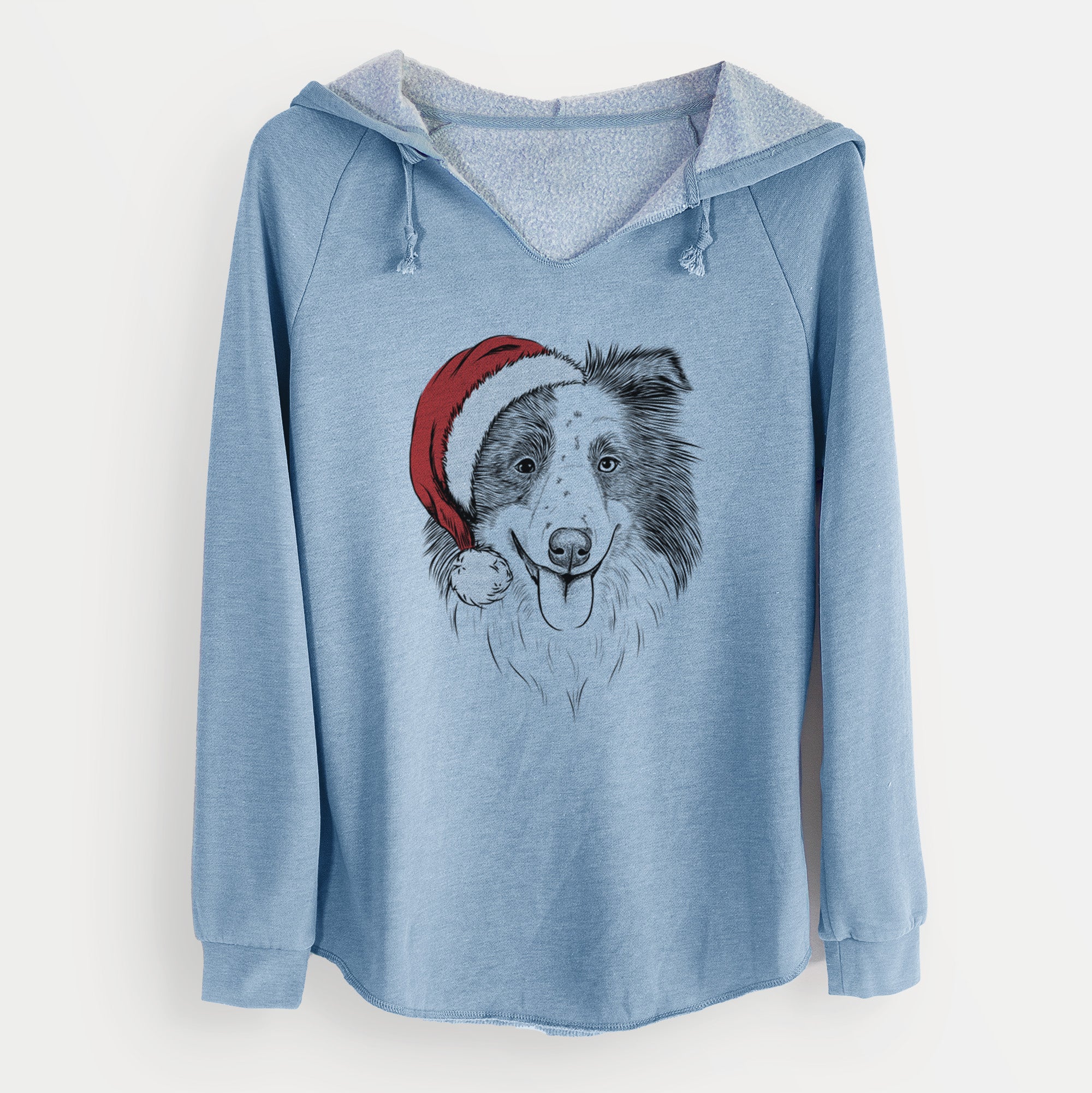 Santa Lady Bug the Border Collie - Cali Wave Hooded Sweatshirt