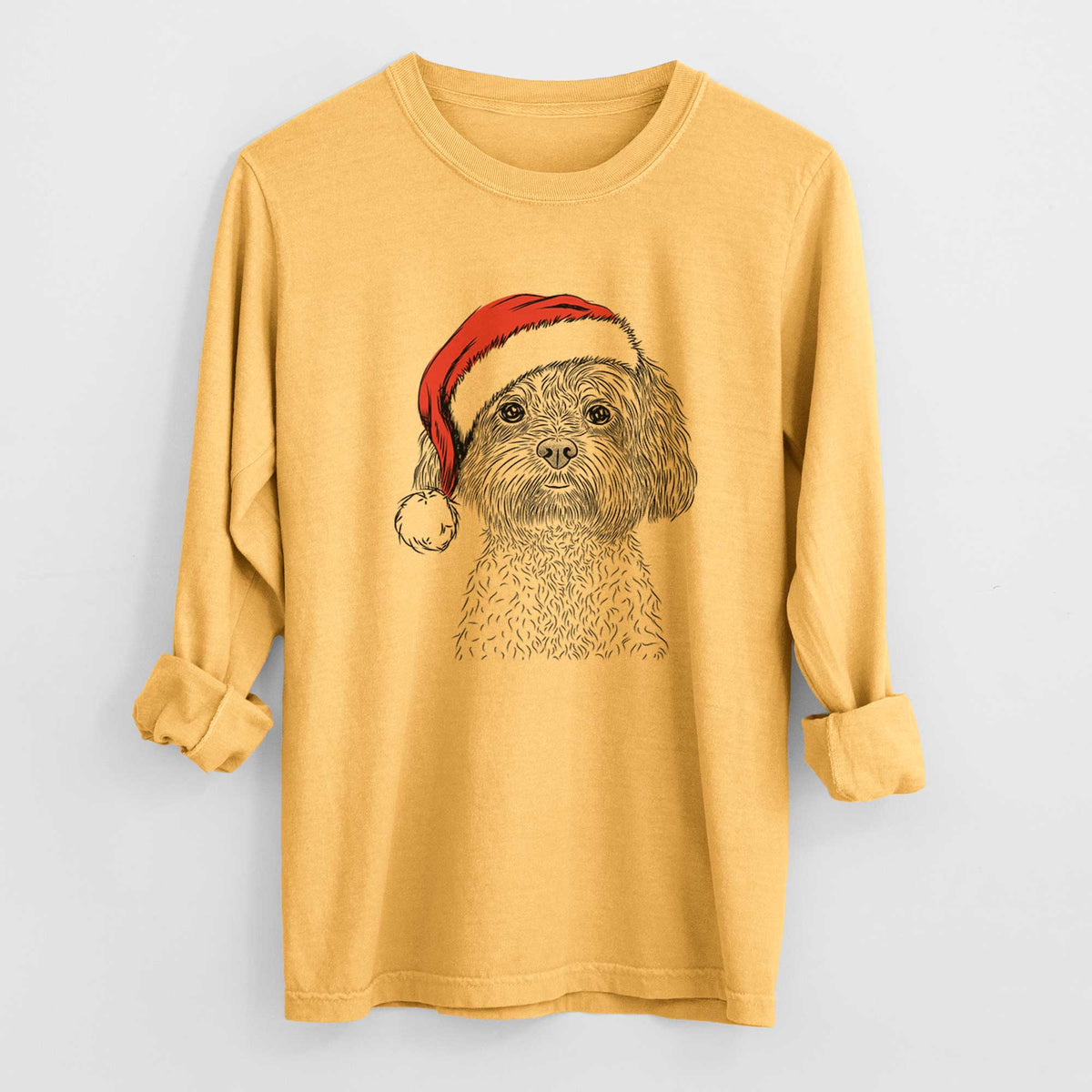 Santa Lane the Lhasa Apso - Heavyweight 100% Cotton Long Sleeve