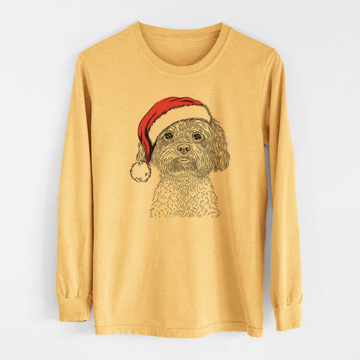 Santa Lane the Lhasa Apso - Heavyweight 100% Cotton Long Sleeve