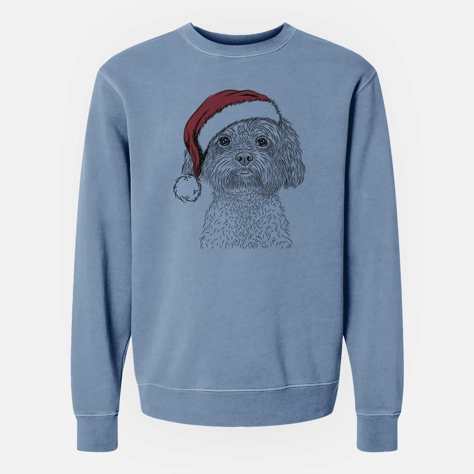 Santa Lane the Lhasa Apso - Unisex Pigment Dyed Crew Sweatshirt