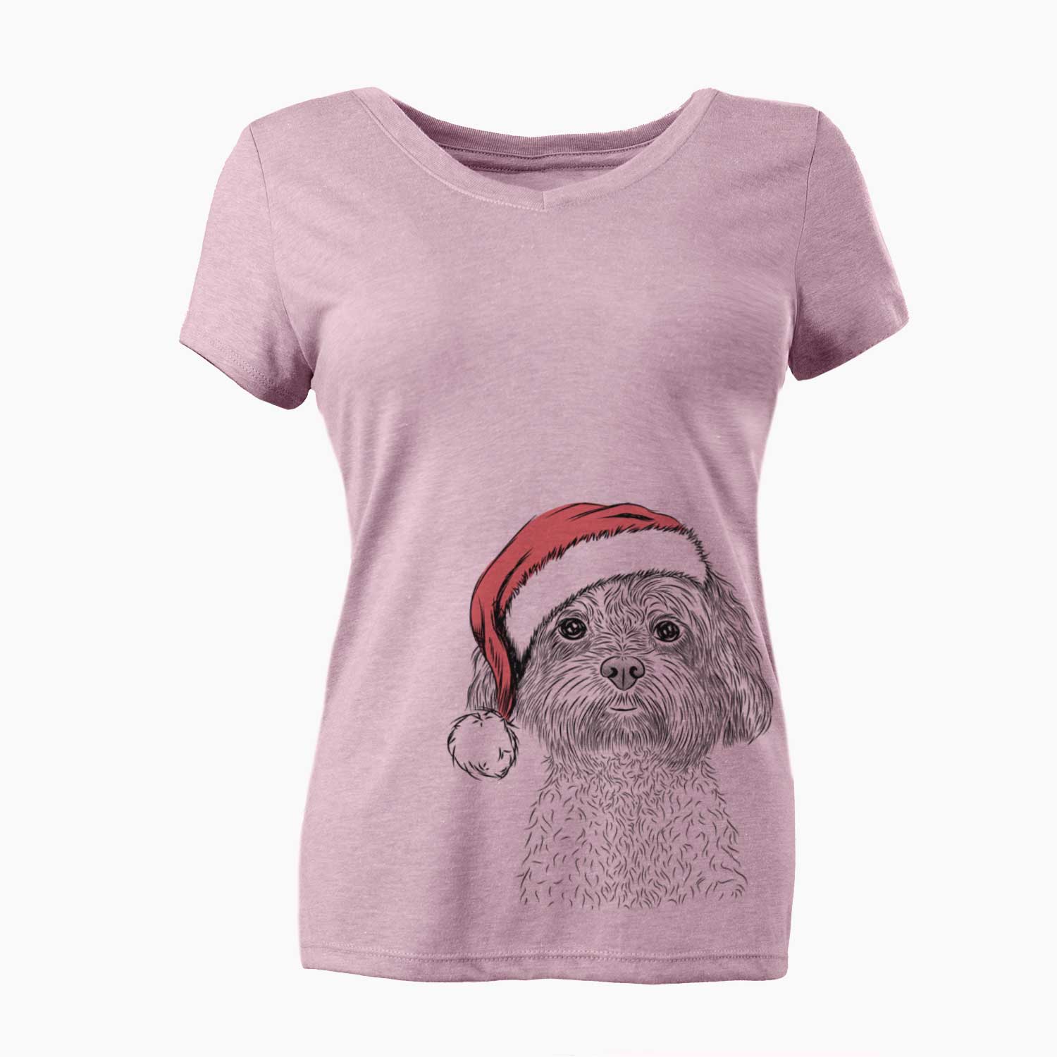 Santa Lane the Lhasa Apso - Women's V-neck Shirt