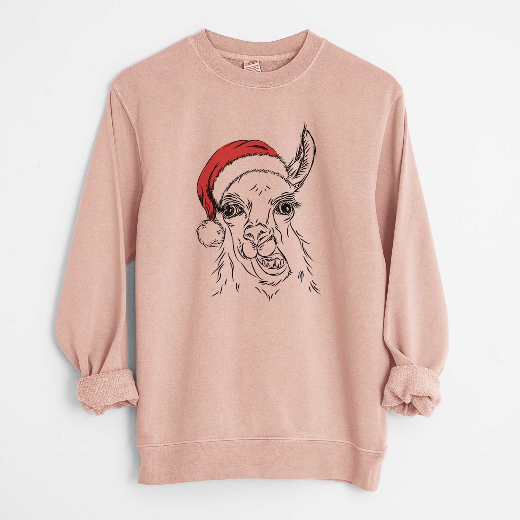 Santa Larry the Llama - Unisex Pigment Dyed Crew Sweatshirt